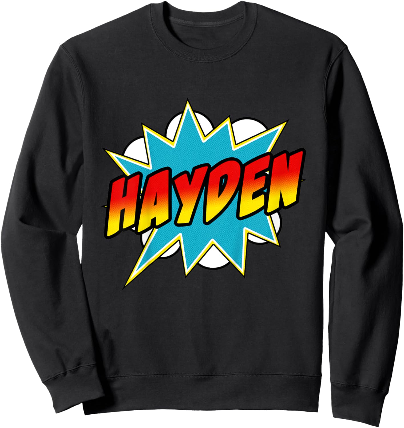 Kids Boys Hayden Comic Book Superhero Name Sweatshirt - Sweatshirt | Black