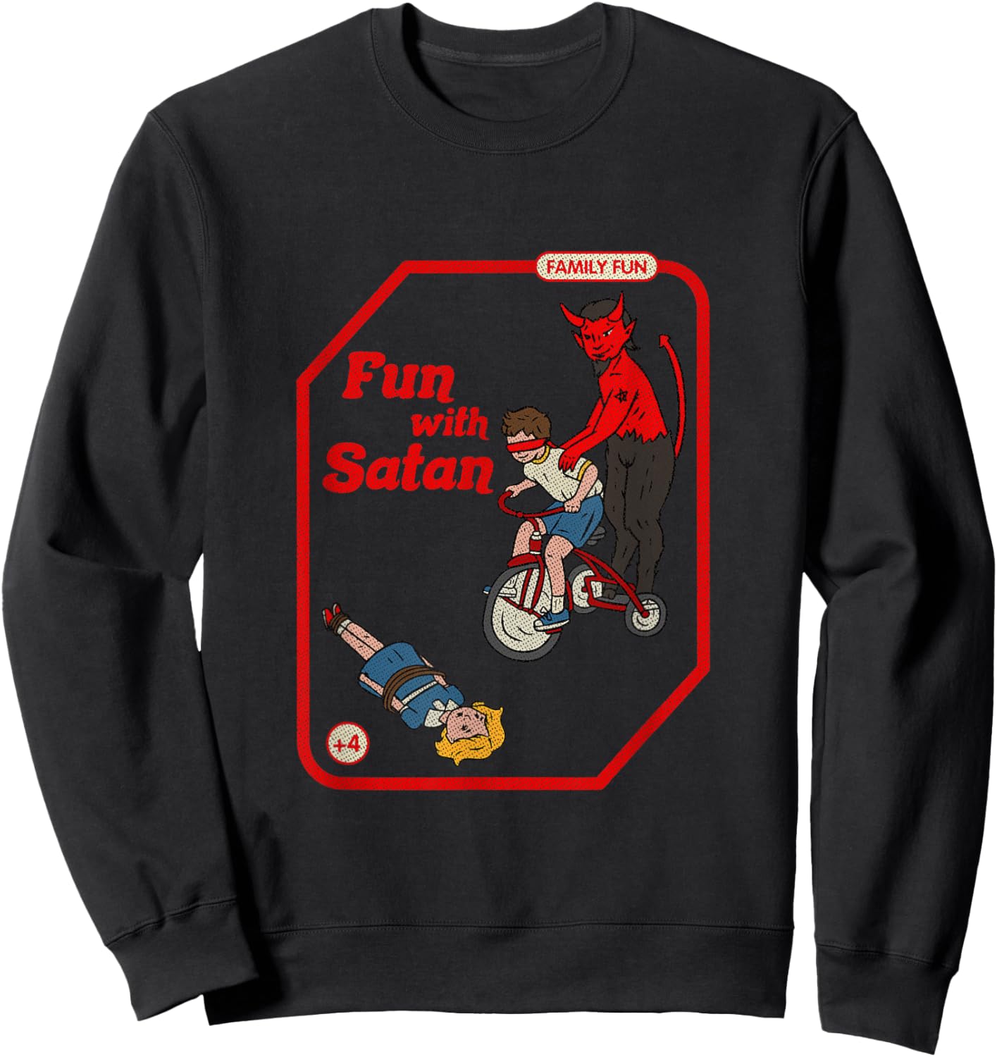 Fun With Satan Vintage Childgame Horror Goth Punk Premium Sweatshirt - Sweatshirt | Black