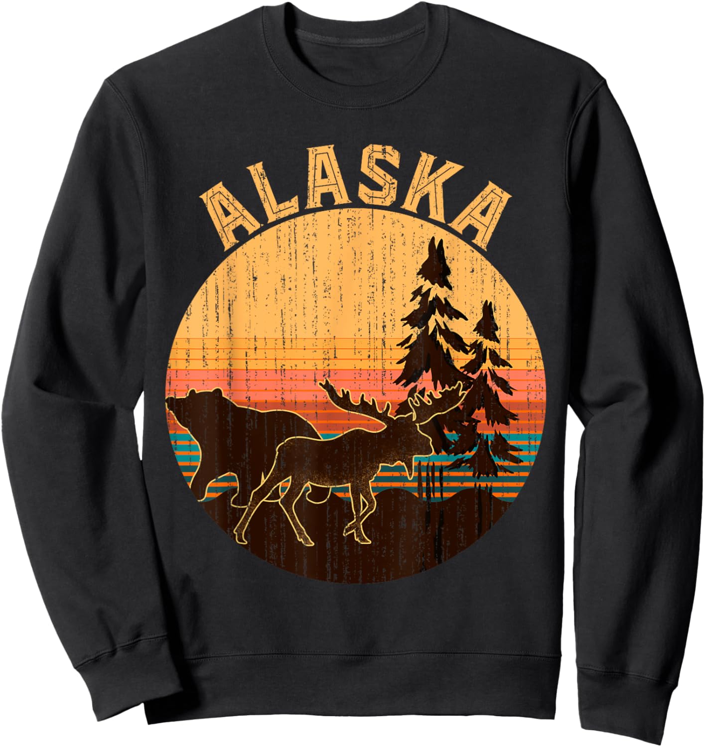 Nature Willdife Bear Moose Alaskan Animal Forest Alaska Sweatshirt - Sweatshirt | Black