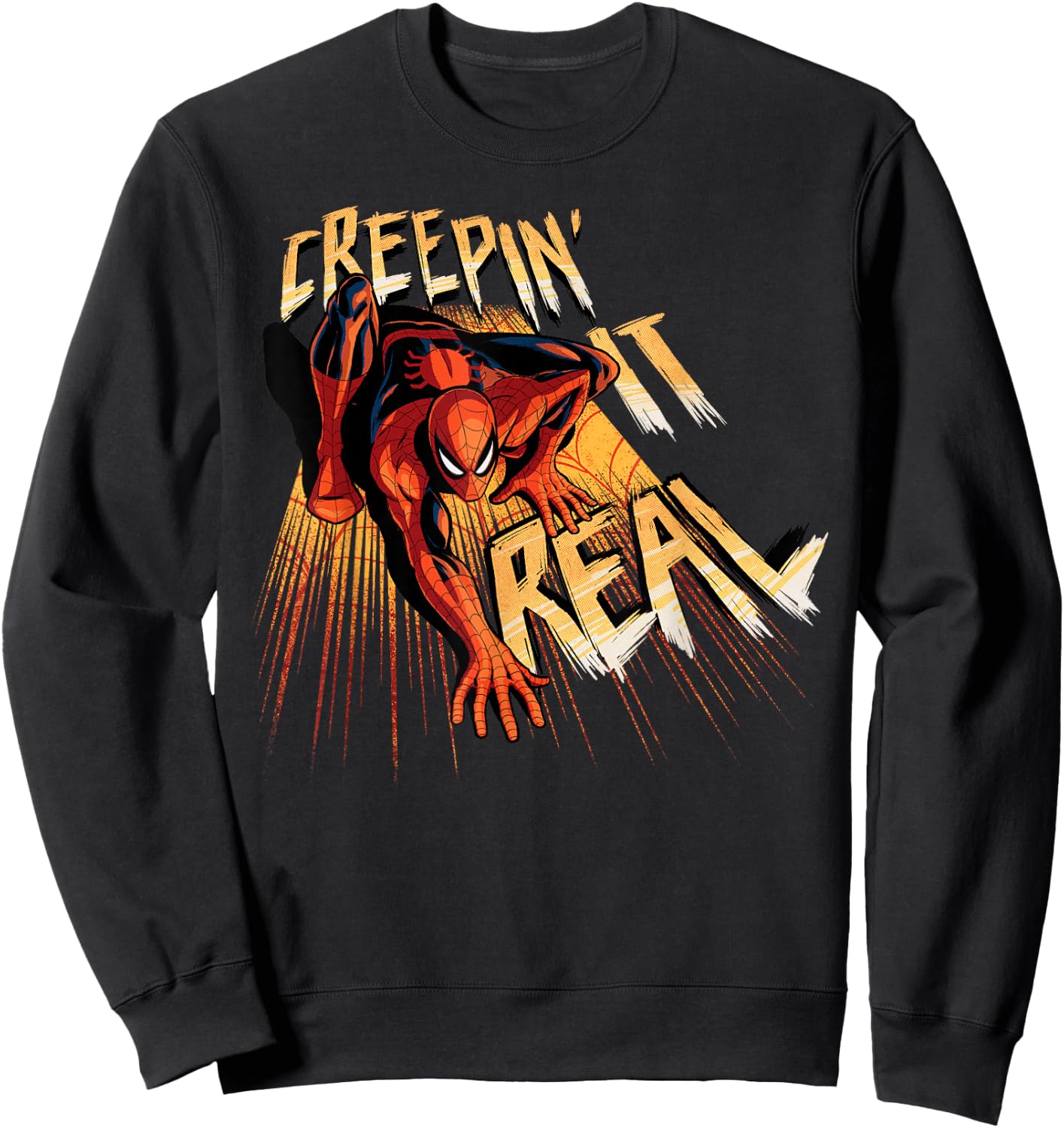 Marvel Super Heroes Spider-Man Creepin’ it Real Halloween Sweatshirt - Sweatshirt | Black