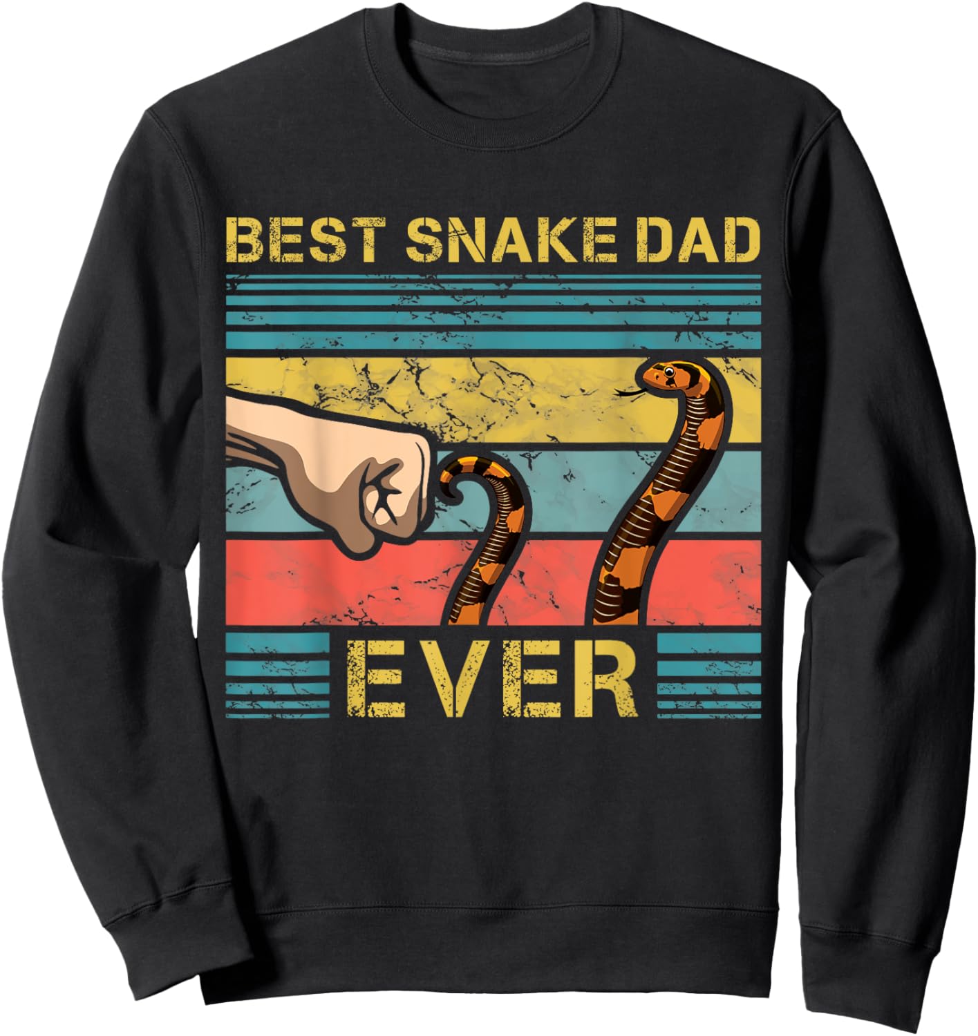 World's Best Snake Dad Funny Snake Enthusiast Father Sweatshirt - Sweatshirt | Black