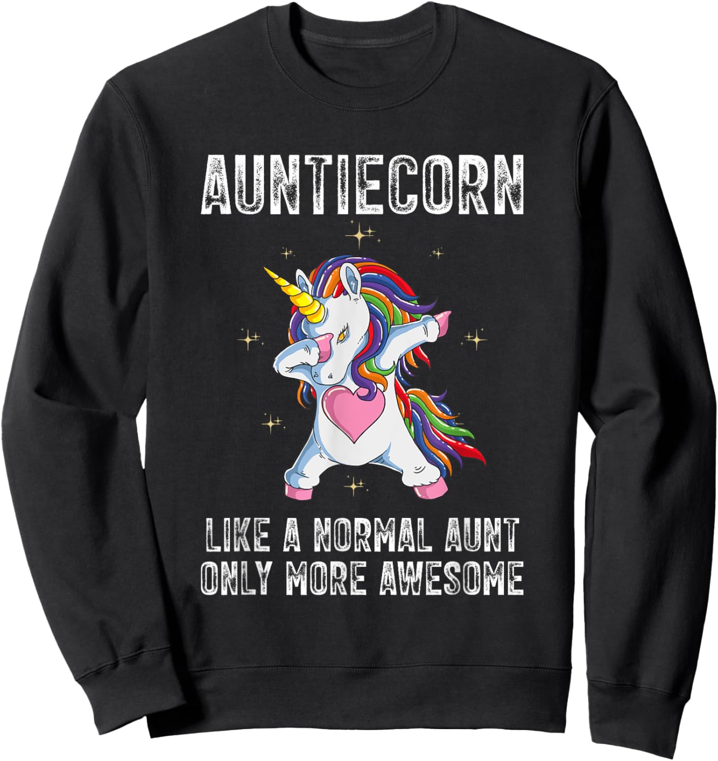 Auntiecorn Dabbing Unicorn Mother's Day 2023 Auntie Awesome Sweatshirt - Sweatshirt | Black