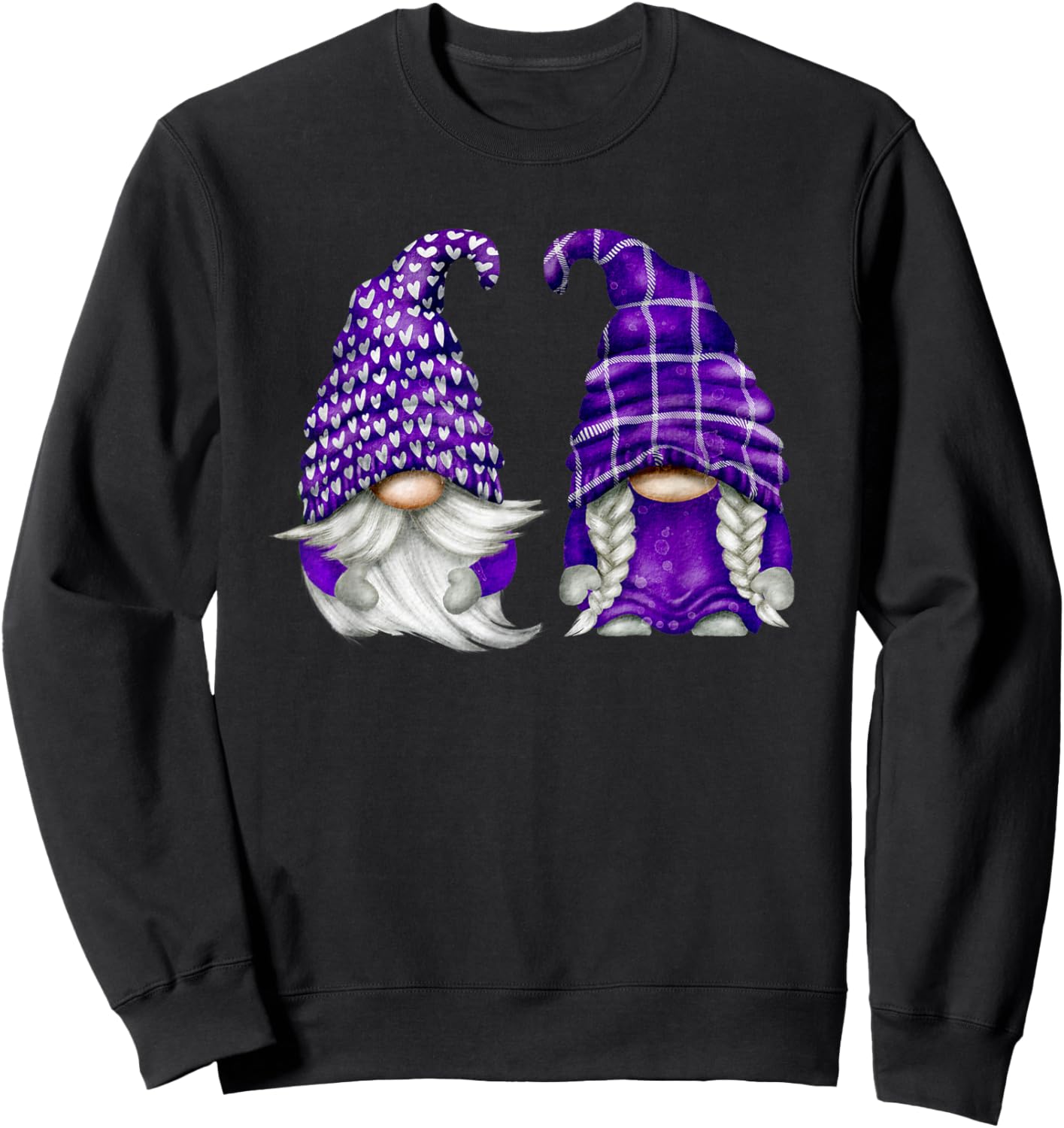 Purple Gnome Spring Aesthetic and Summer Lavender Sweatshirt - Sweatshirt | Black