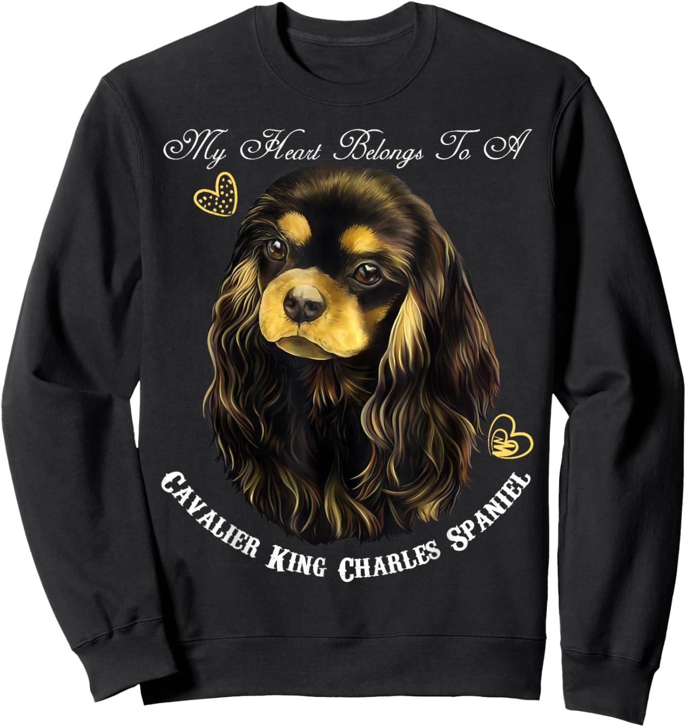 King Charles Spaniel, Black Tan Cavalier Spaniel Sweatshirt - Sweatshirt | Black