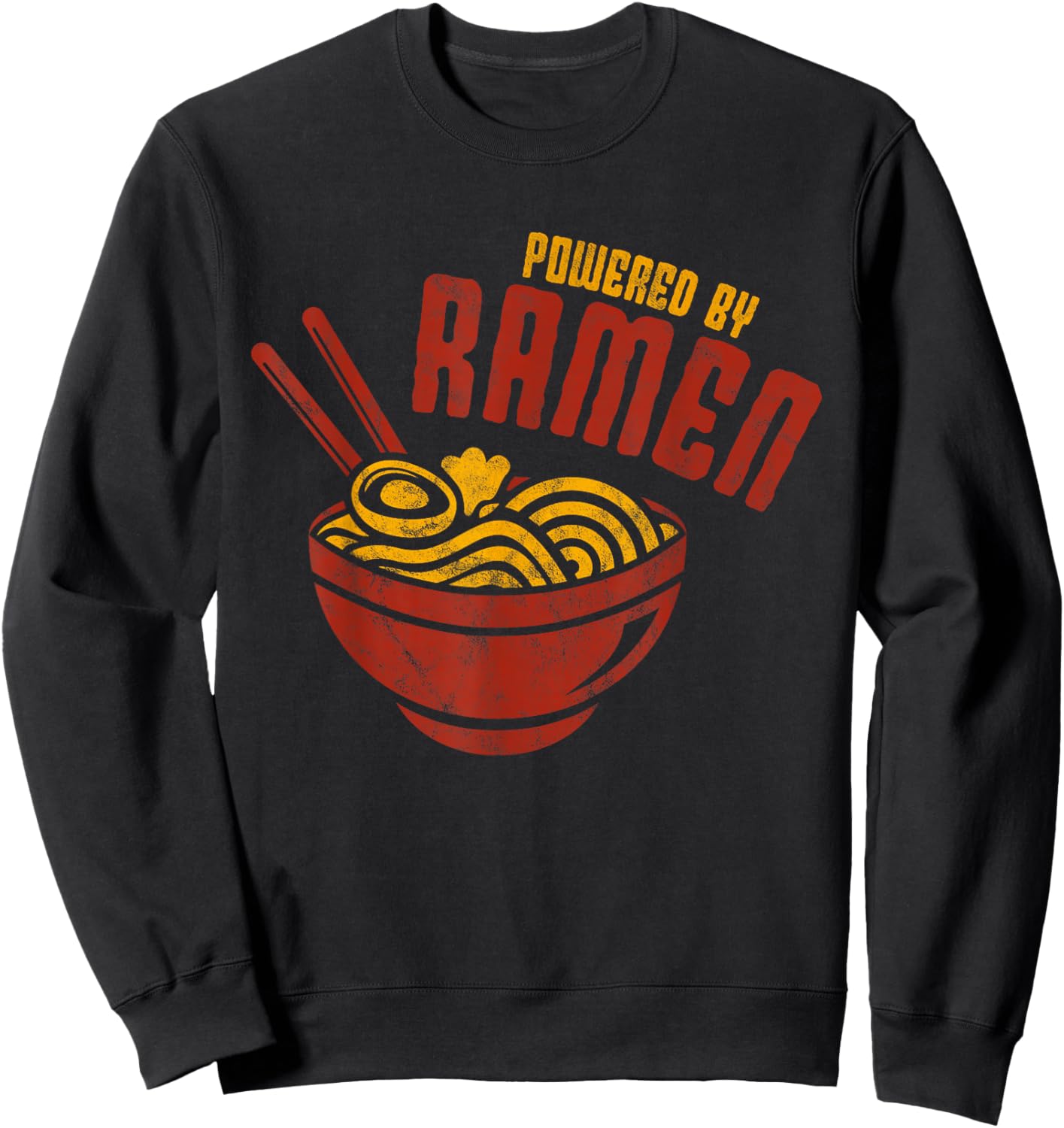 Powered by Ramen Japanese Love Anime Noodles Sweatshirt - Sweatshirt | Black