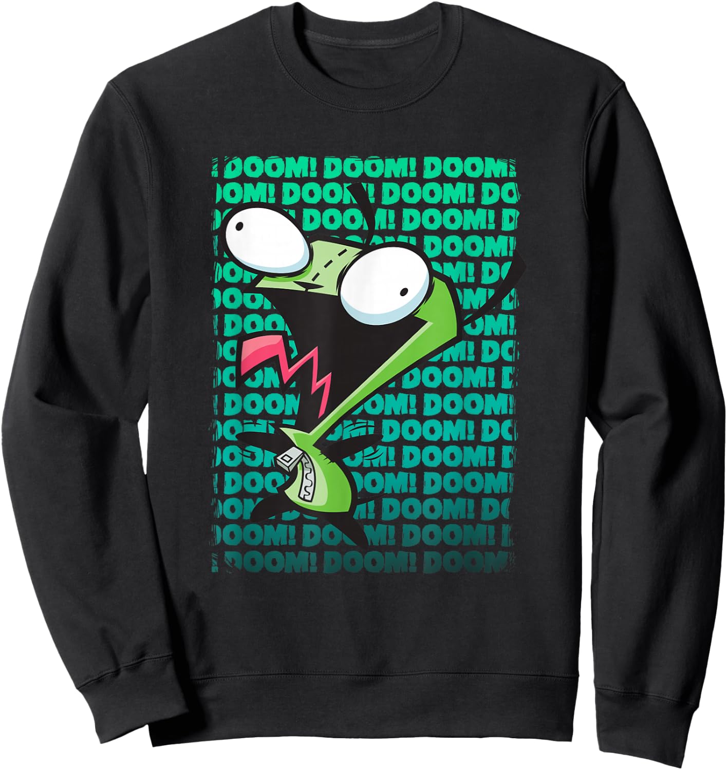Invader Zim Doom! Doom! Doom! Screaming Gir Gradient Poster Sweatshirt - Sweatshirt | Black