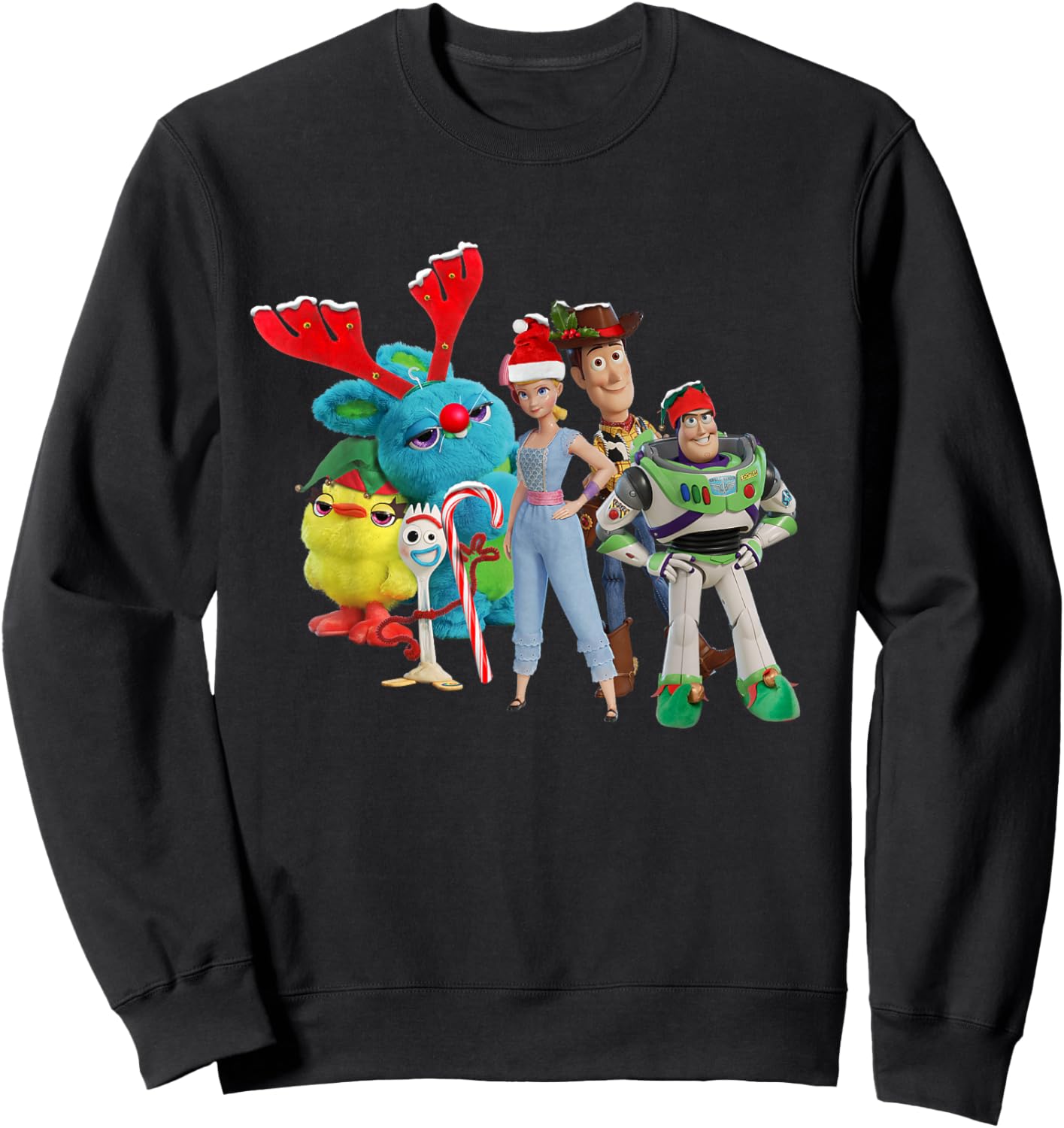Disney Pixar Toy Story 4 Characters Holiday Sweatshirt - Sweatshirt | Black