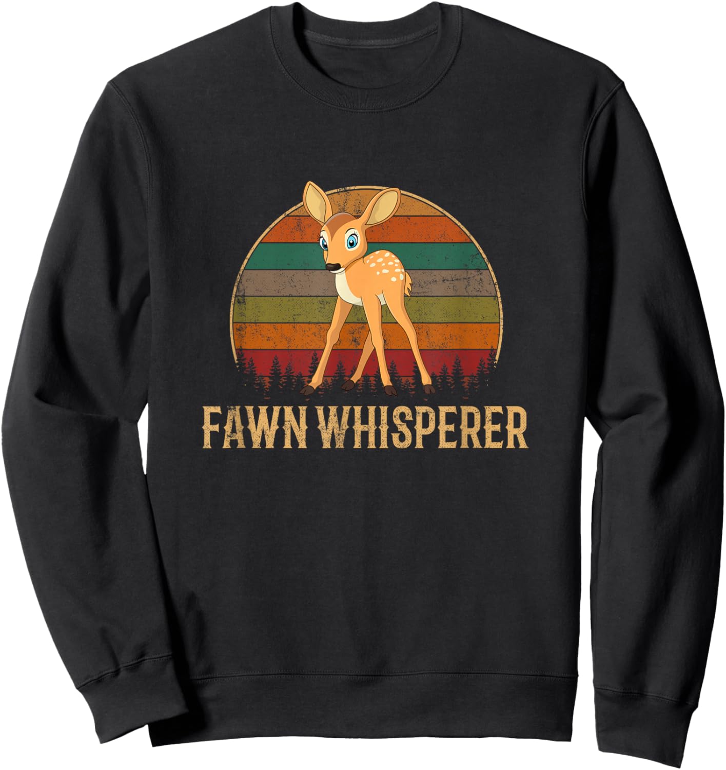 Fawn whisperer, deer fawn Sweatshirt - Sweatshirt | Black