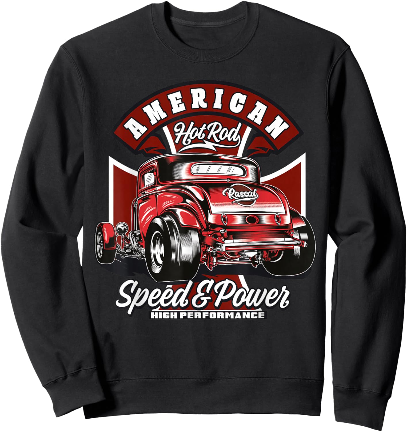 American Hotrod - Vintage USA Muscle Car Sweatshirt - Sweatshirt | Black