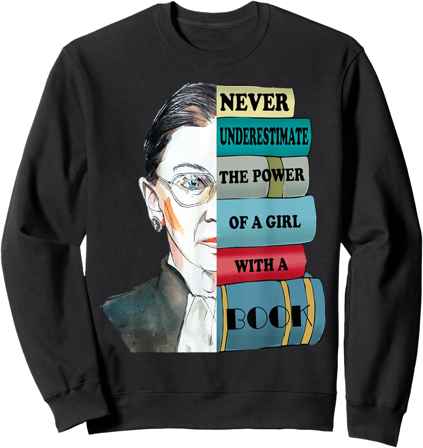 Ruth Bader Ginsburg Costume Top Liberal Feminists Kids Women Small Sweatshirt - Sweatshirt | Black