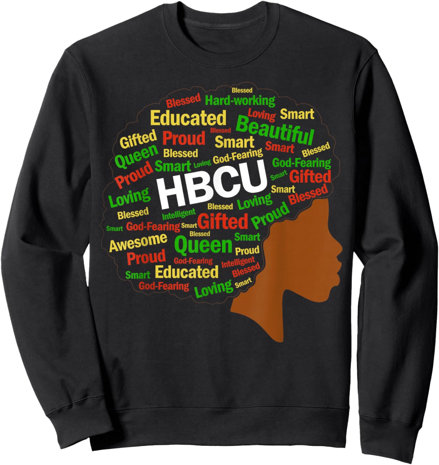 Women HBCU Grad Afro History Girls Historical Black College Sweatshirt - Sweatshirt | Black