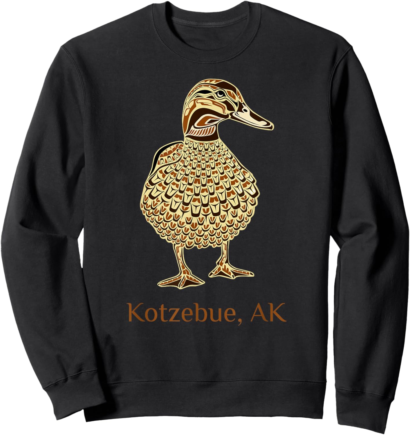 Kotzebue Alaska Mallard Duck Bird Lover Native American Sweatshirt - Sweatshirt | Black