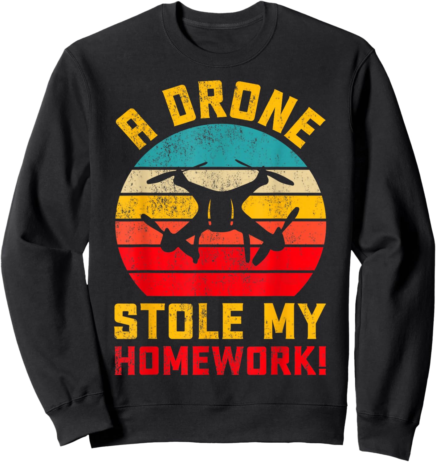 Funny Drone Pilot RC FPV Quadcopter Gifts FIDIMA -Adults Black Small Modern Sweatshirt - Sweatshirt | Black
