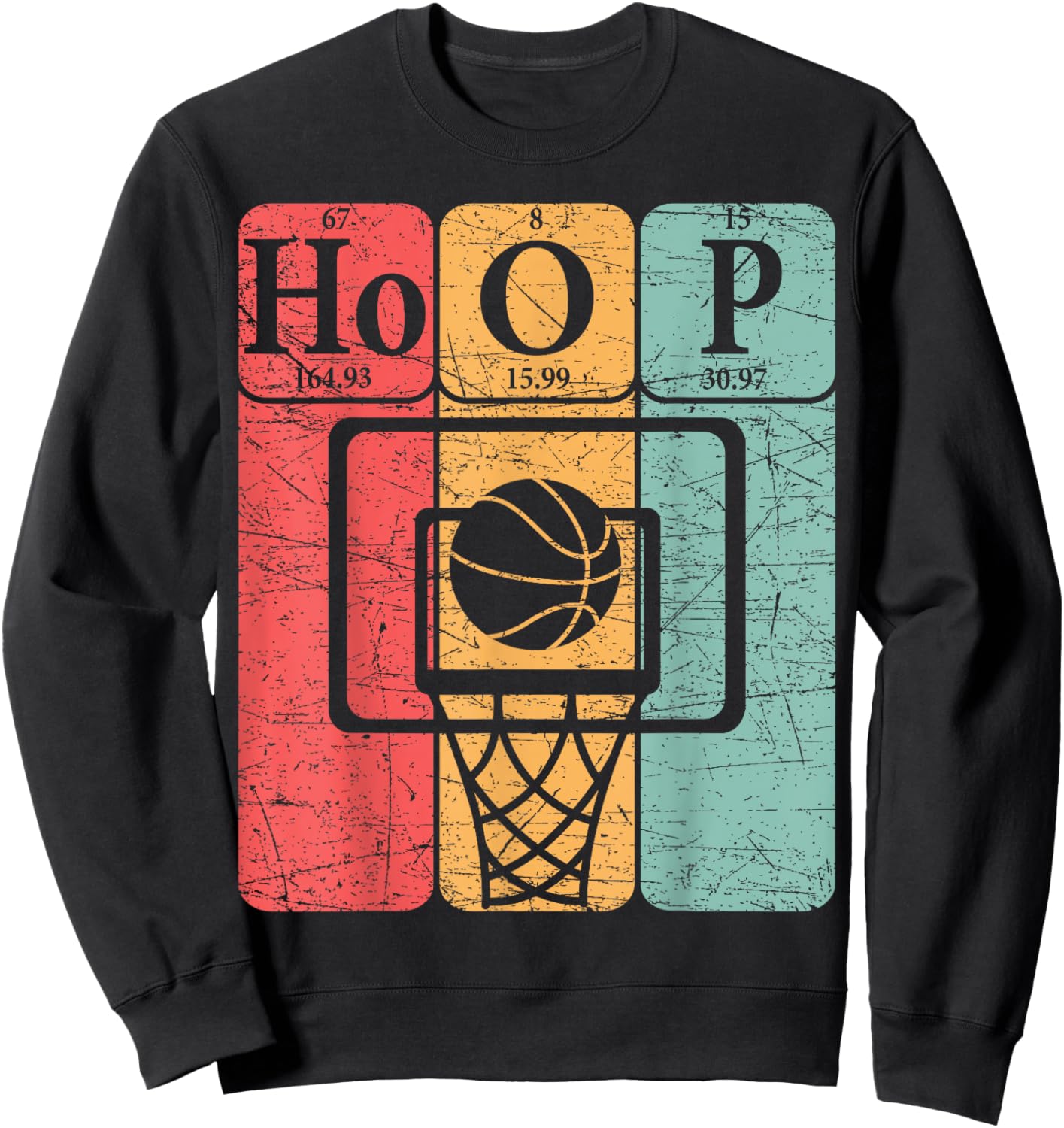 Basketball Periodic Table Elements Science Nerd Basketballer Sweatshirt - Sweatshirt | Black