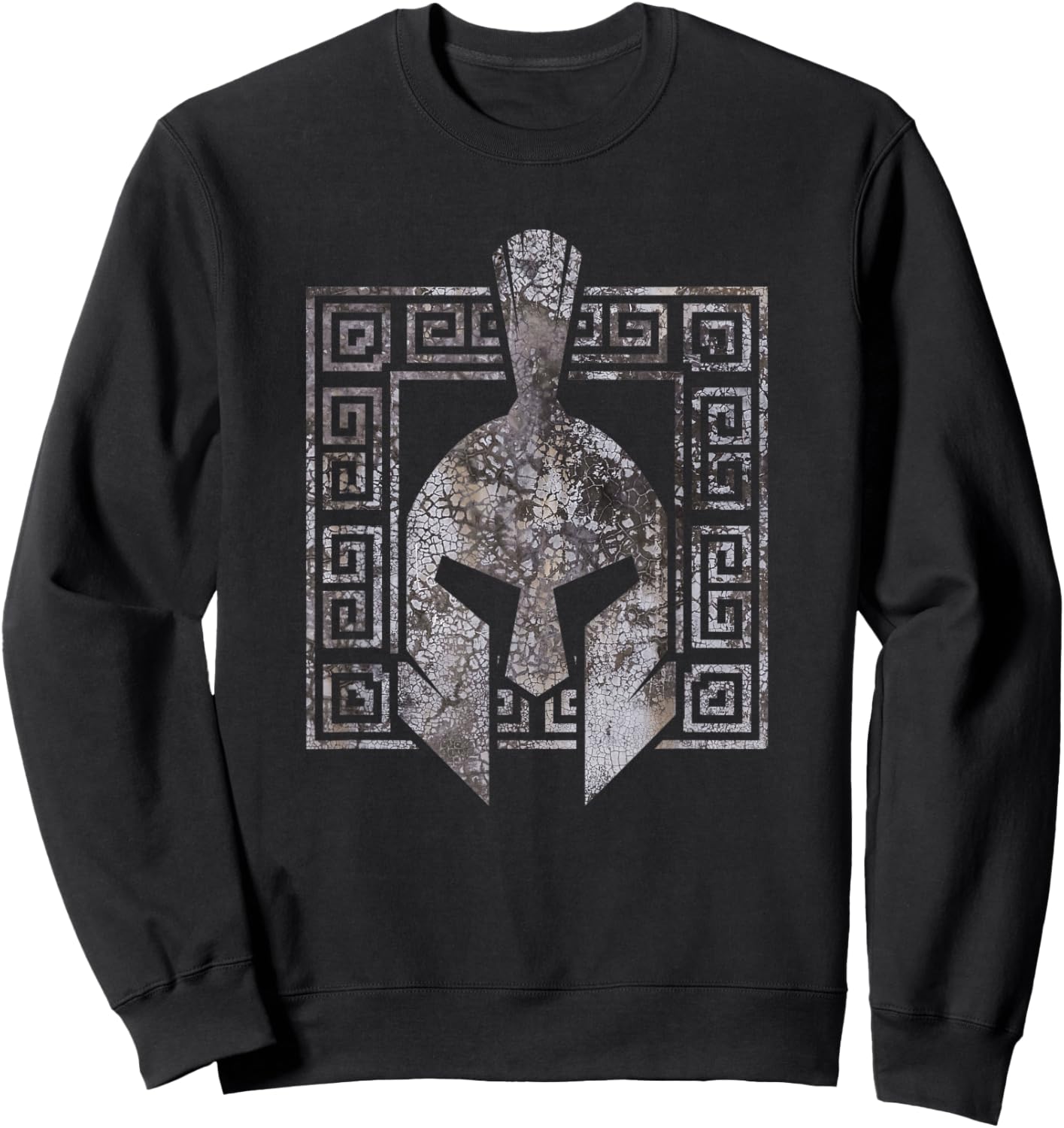 Spartan Warrior Helmet Ancient Greek Vintage Sweatshirt - Sweatshirt | Black