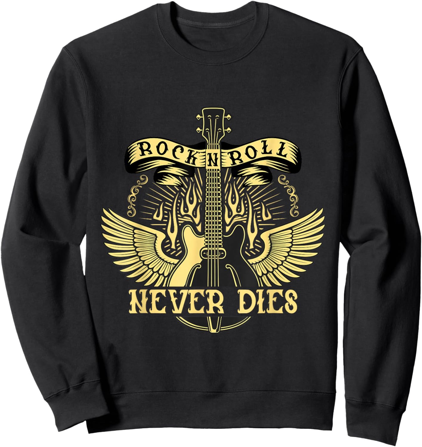 Sock hop costume greaser Babe - Rock N Roll Never Dies Sweatshirt - Sweatshirt | Black