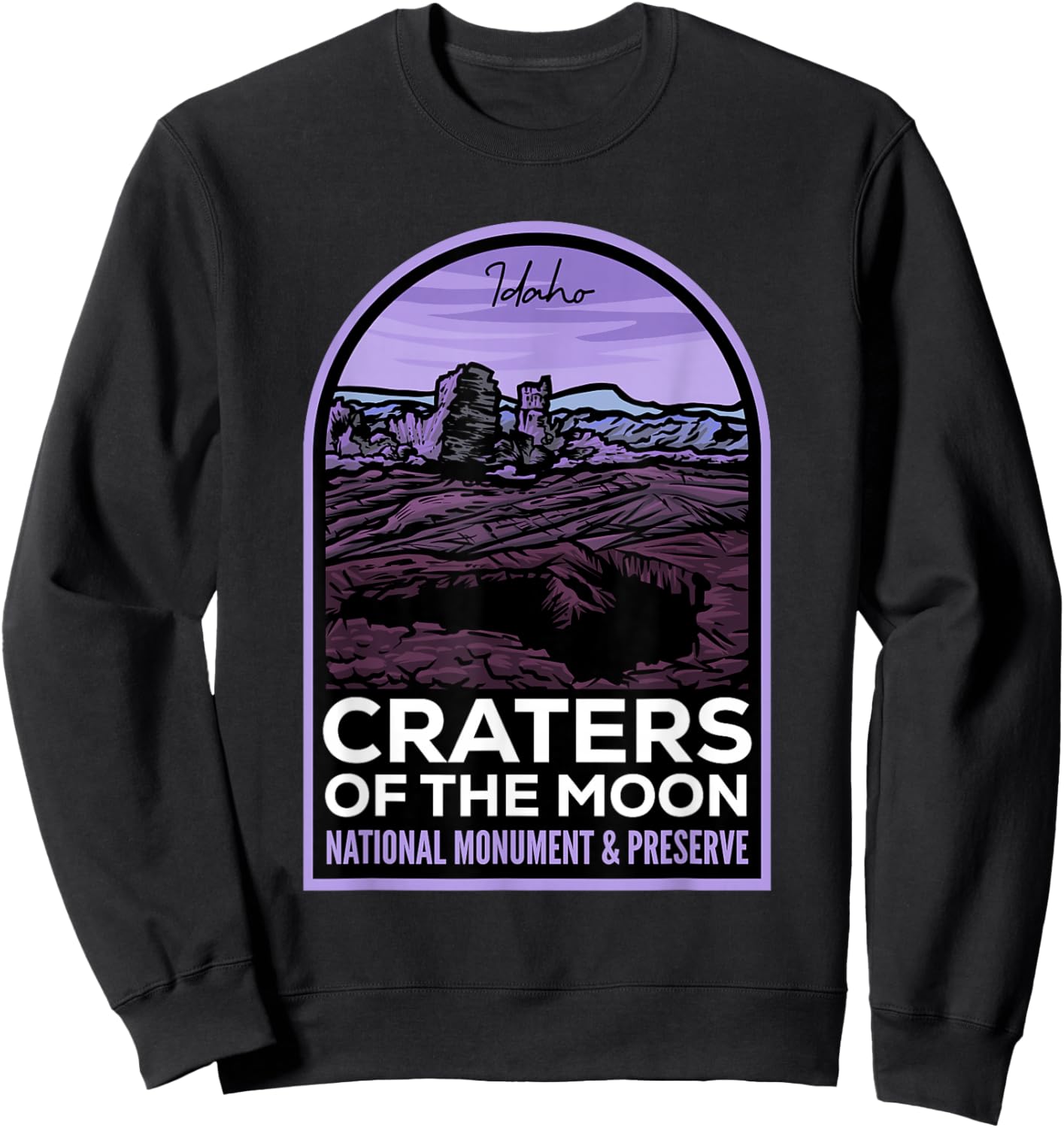 Craters of the Moon Idaho Sweatshirt - Sweatshirt | Black