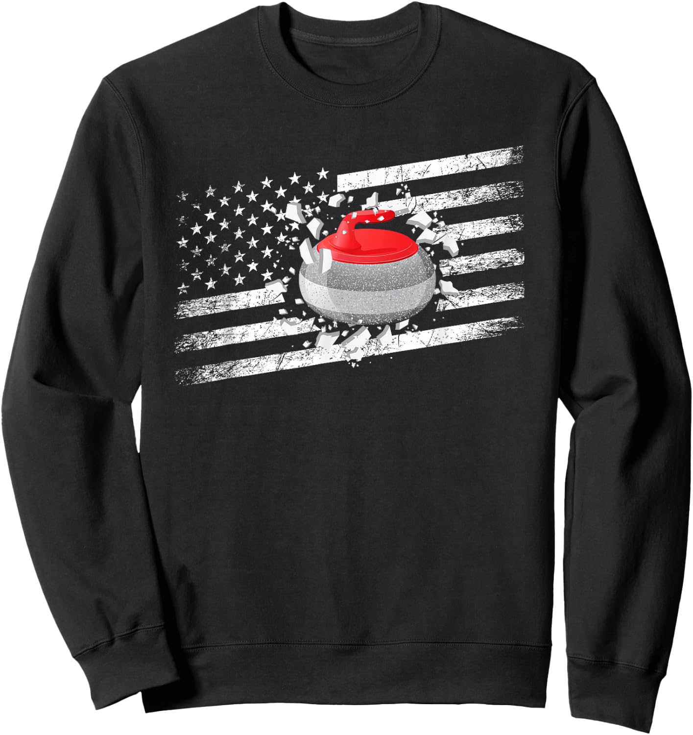Curling Player Winter Sports Graphic Design - Curling Sweatshirt - Sweatshirt | Black
