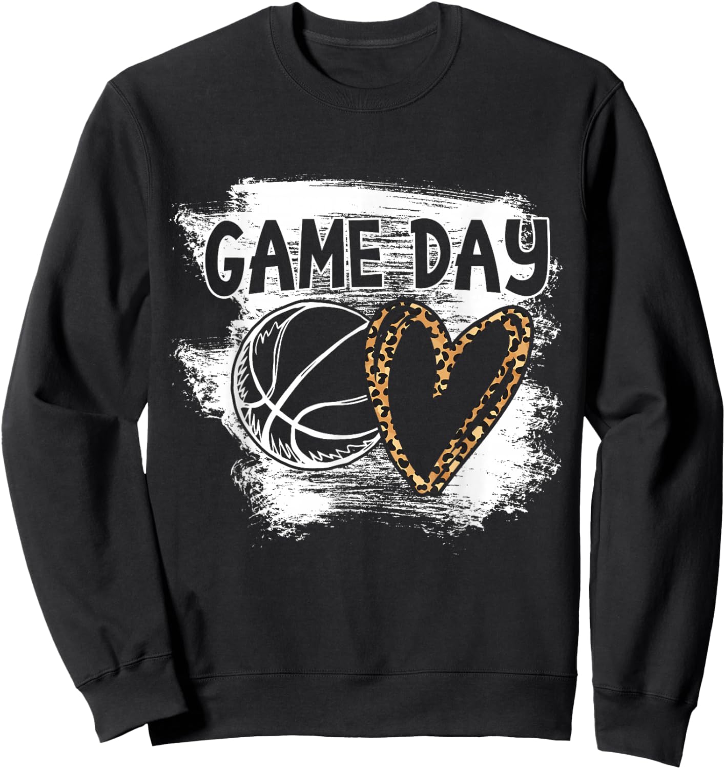 Basketball Player Game Day Leopard Cheetah Basketball Fan Small Sweatshirt - Sweatshirt | Black