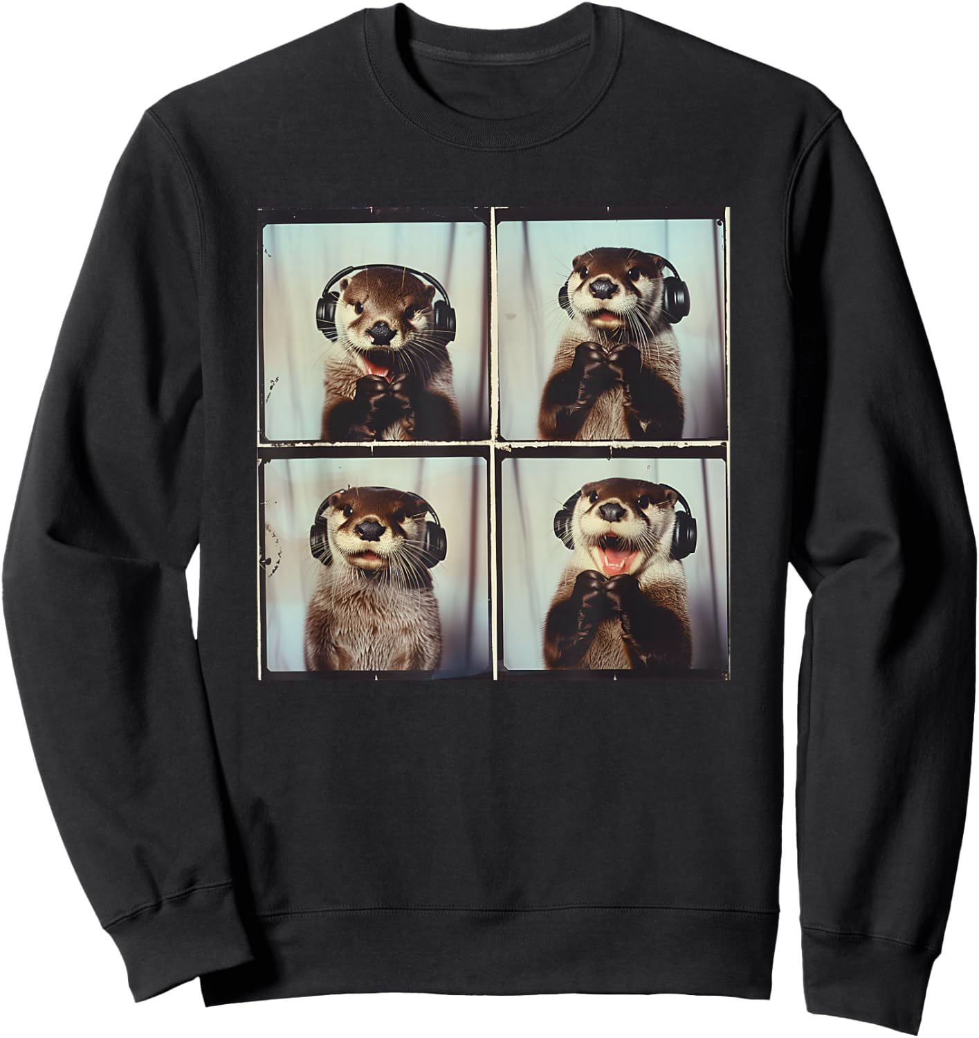 Cute Sea Otter ASD Autism Sensory Music Autistic Otter Lover Sweatshirt - Sweatshirt | Black