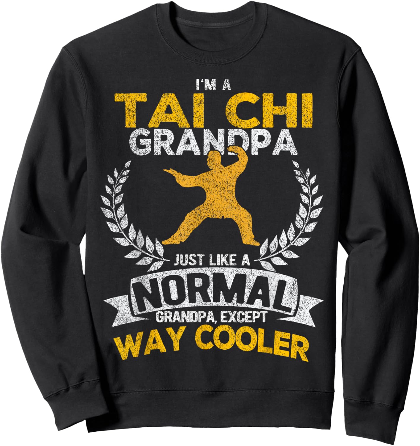 Funny Tai Chi Grandpa Chinese Martial Arts Retro Vintage Sweatshirt - Sweatshirt | Black