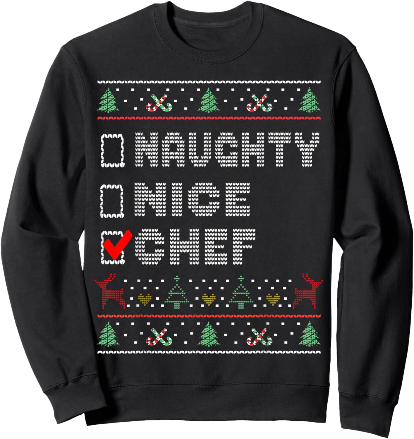 Naughty Nice Chef, Matching Christmas Group Pajama Sweatshirt - Sweatshirt | Black