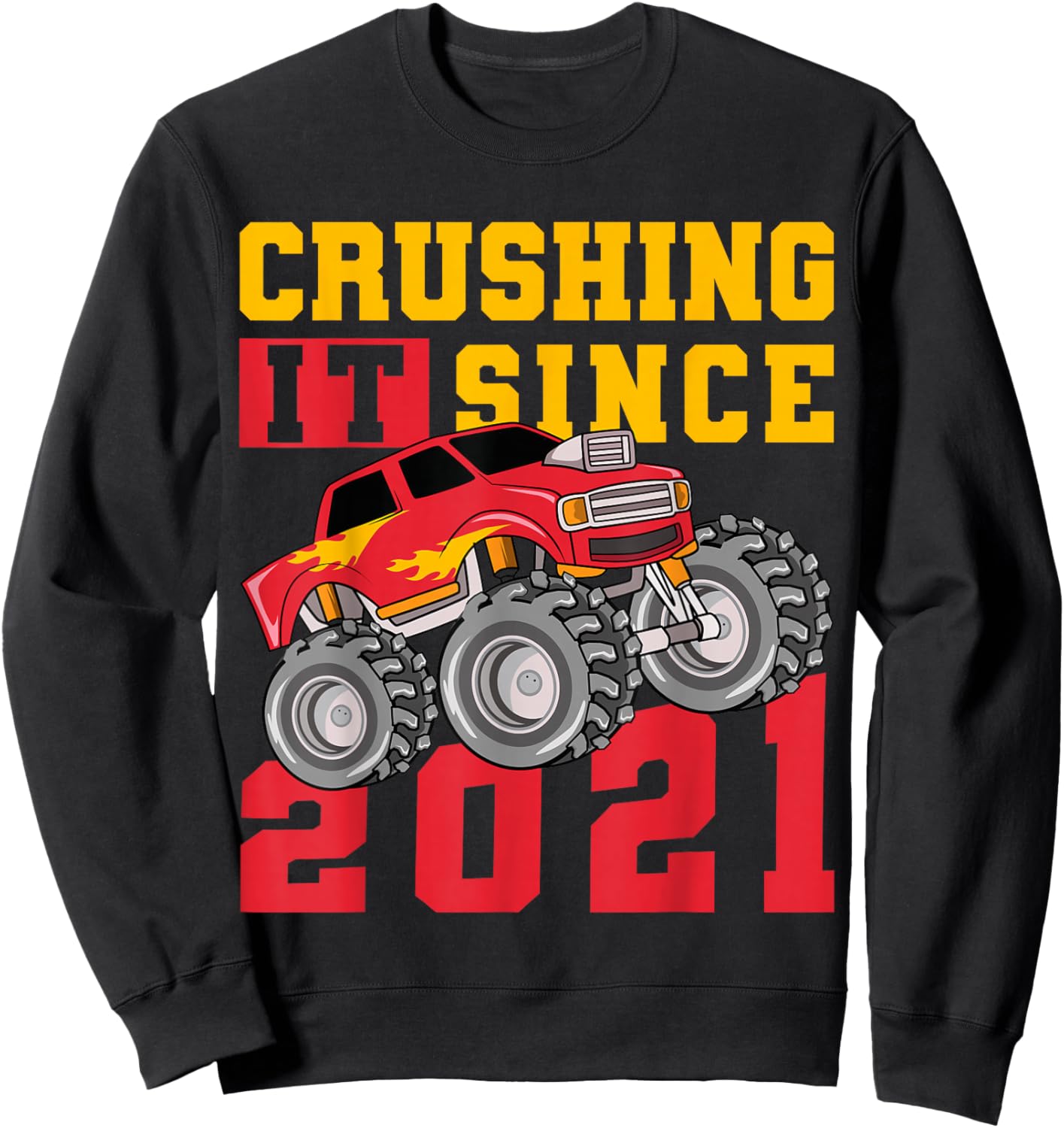 Retro Vintage Crushing It Since 2021 Birthday Sweatshirt - Sweatshirt | Black
