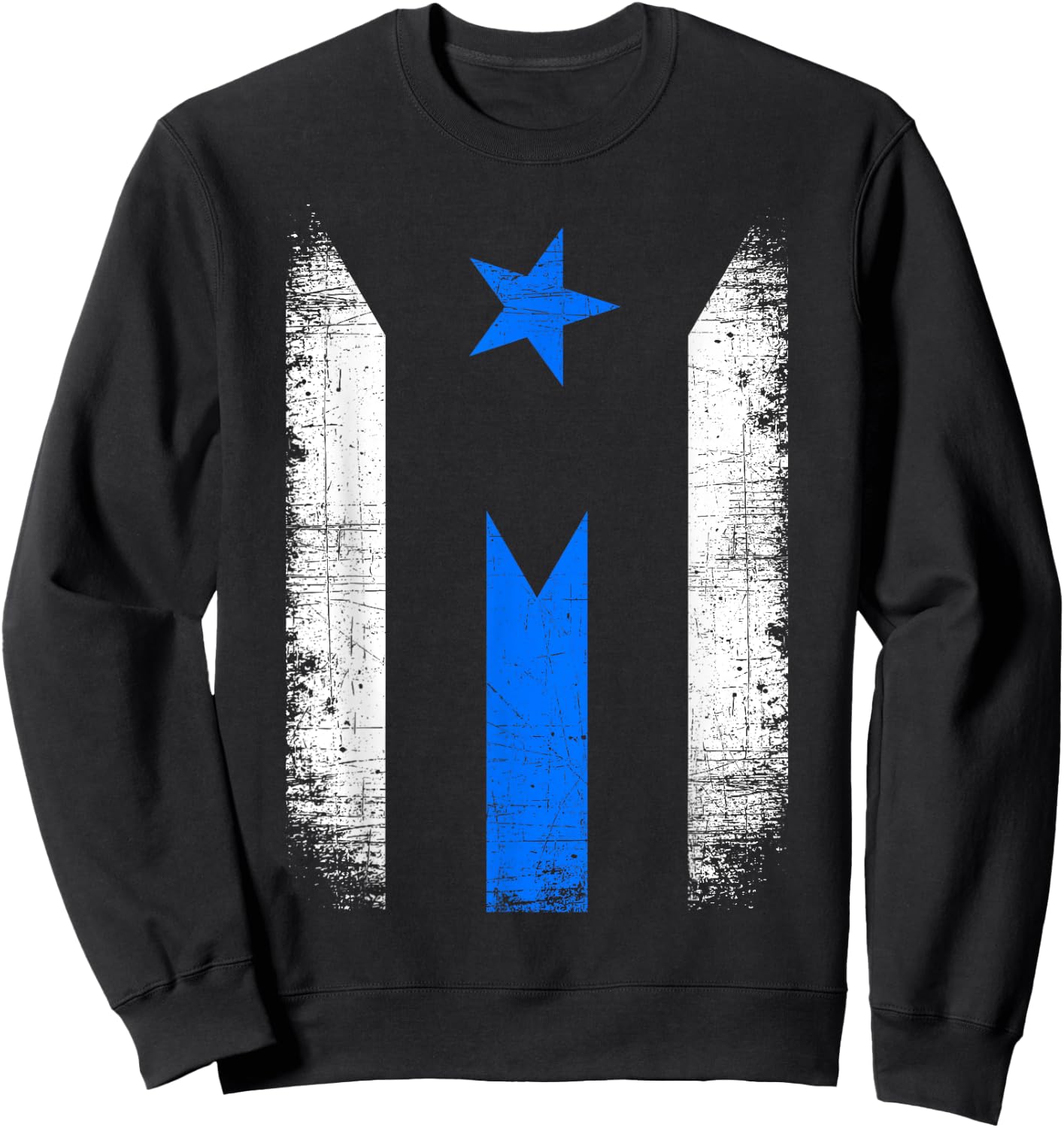 Back The Blue Line Puerto Rico Flag Police Support Boricua Sweatshirt - Sweatshirt | Black
