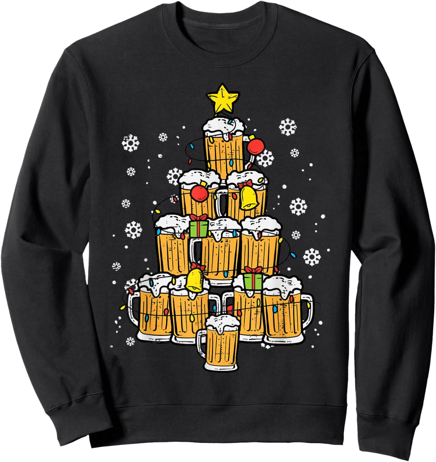 Beer Christmas Tree Xmas Brew Dad Men Sweatshirt - Sweatshirt | Black