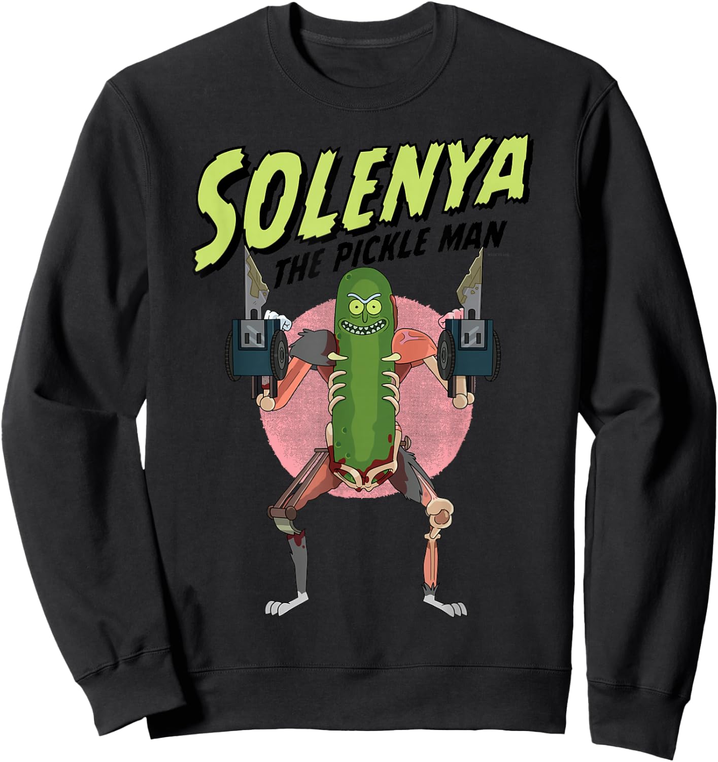 Rick and Morty Pickle Man Solenya Adult Cartoon Design Sweatshirt - Sweatshirt | Black