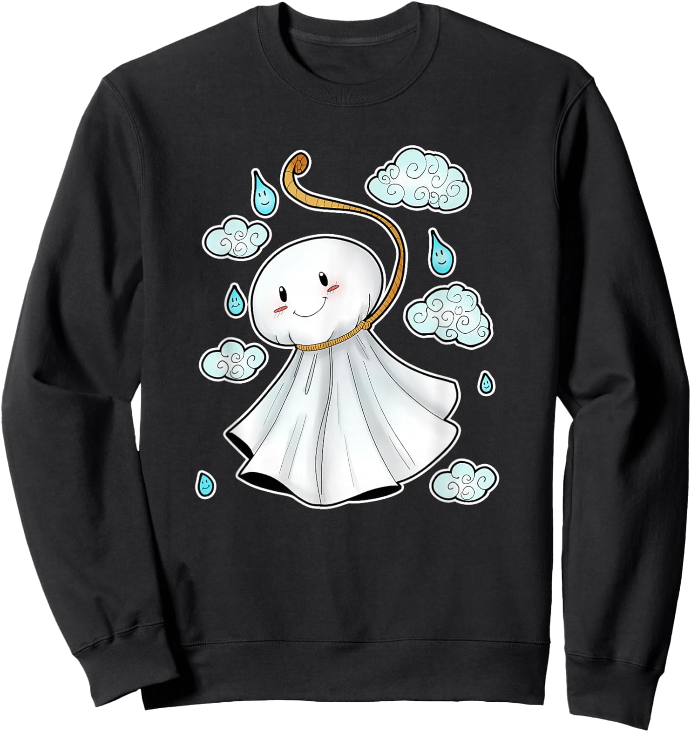 Kawaii Cute Japanese Amulet Teru Teru Bozu Sweatshirt - Sweatshirt | Black