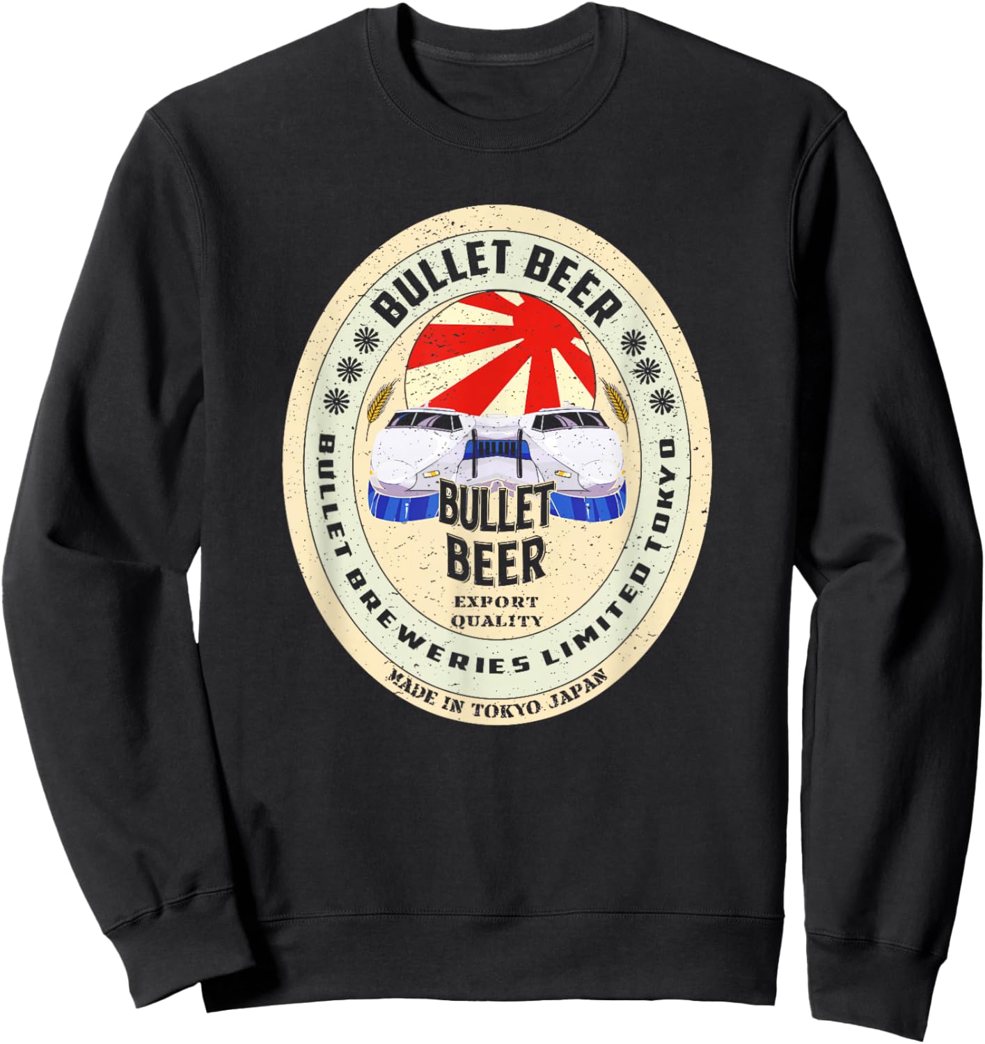 Bullet Train Shinkansen Beer Tokyo Japan Sweatshirt - Sweatshirt | Black