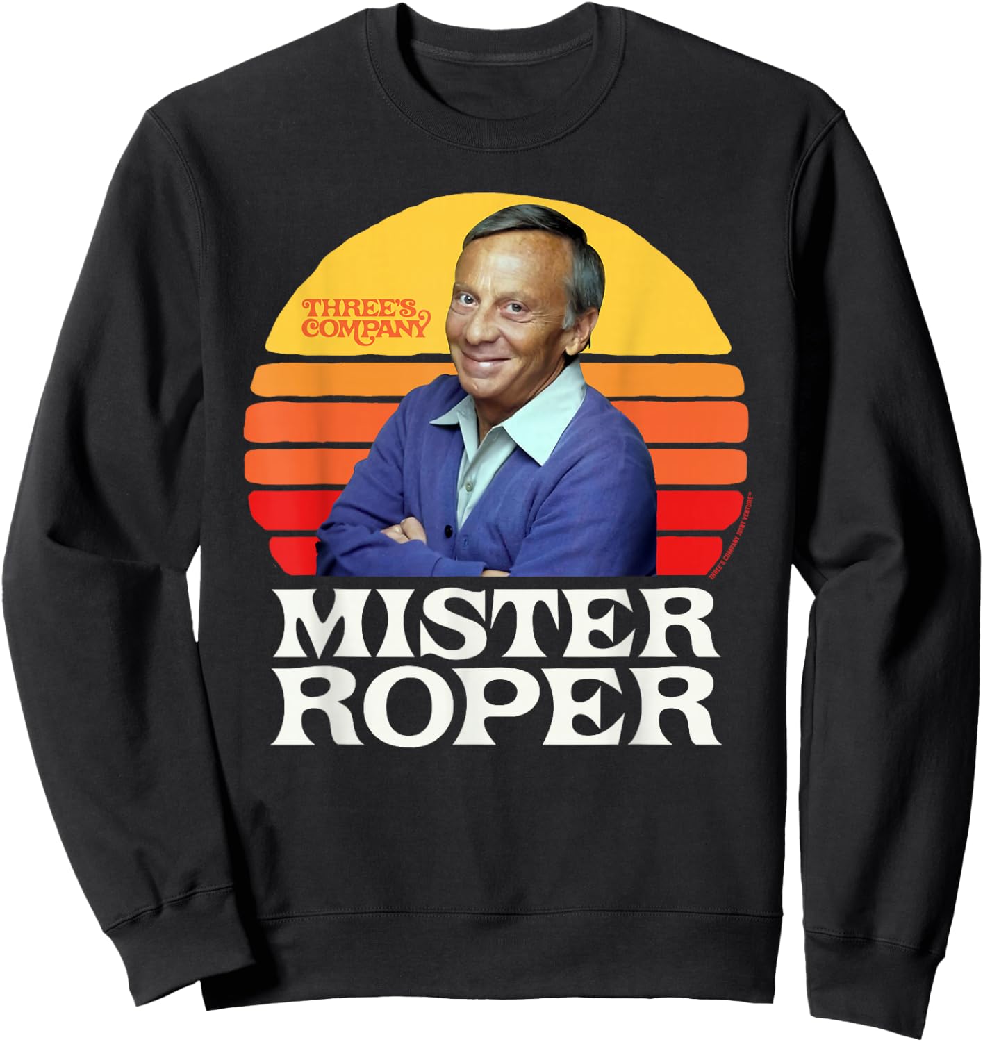 Mister Roper Funny Stanley Roper 80's Sunset Three's Company Sweatshirt - Sweatshirt | Black