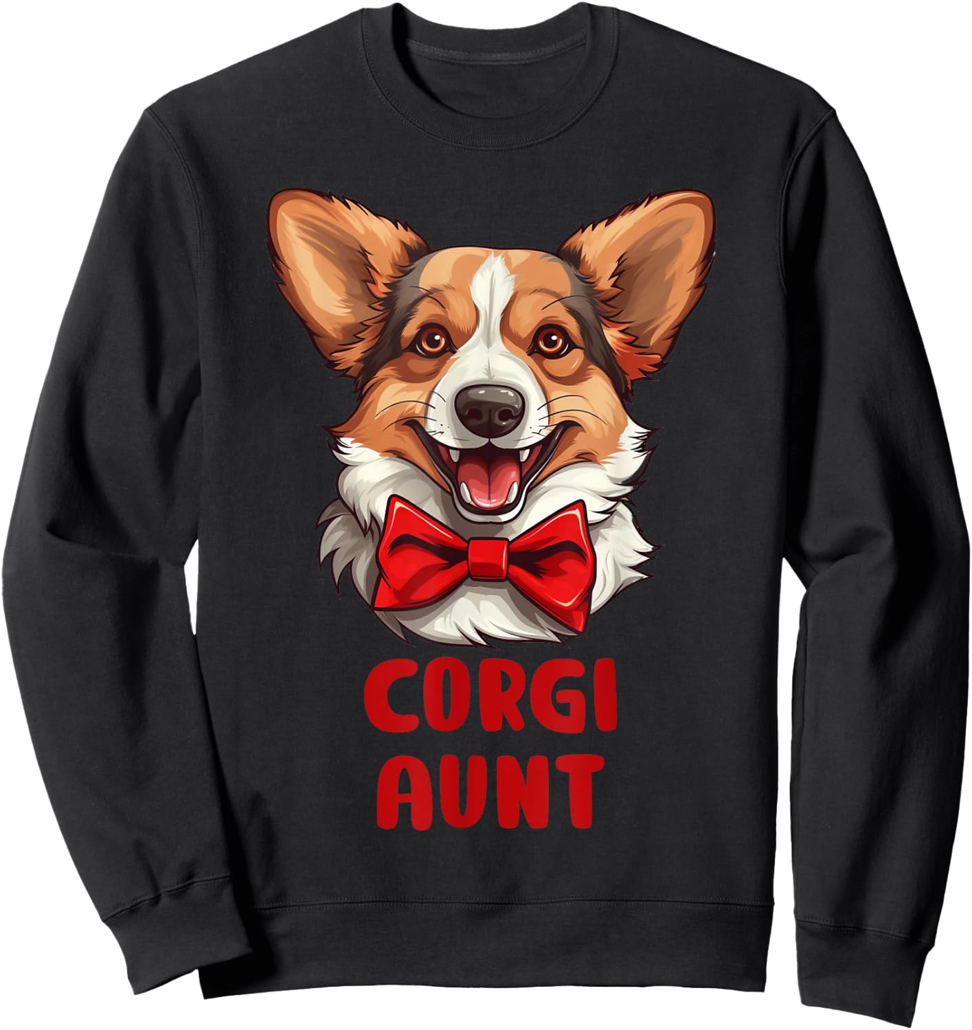 Cute Corgi Aunt Dog Lovers Gift Funny Puppy Corgi Owner Sweatshirt - Sweatshirt | Black