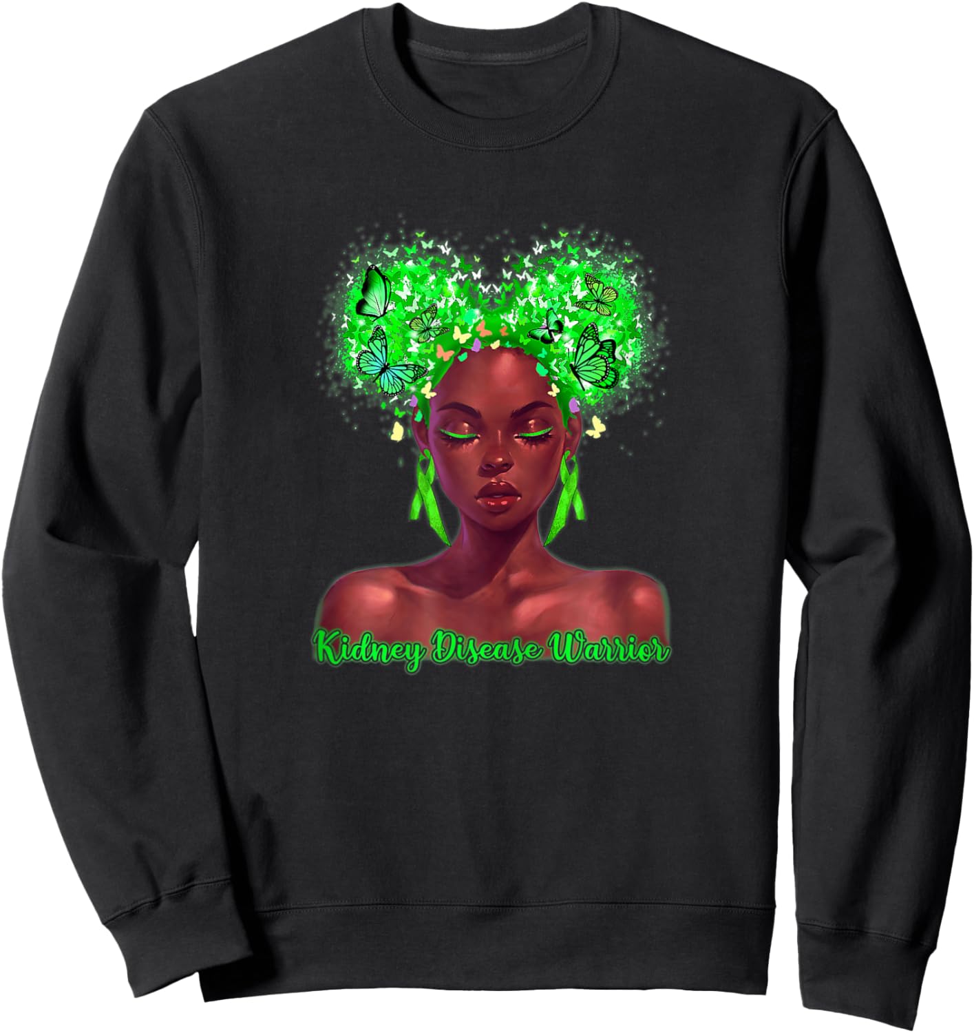 Kidney Disease Warrior Melanin Awareness Sweatshirt - Sweatshirt | Black
