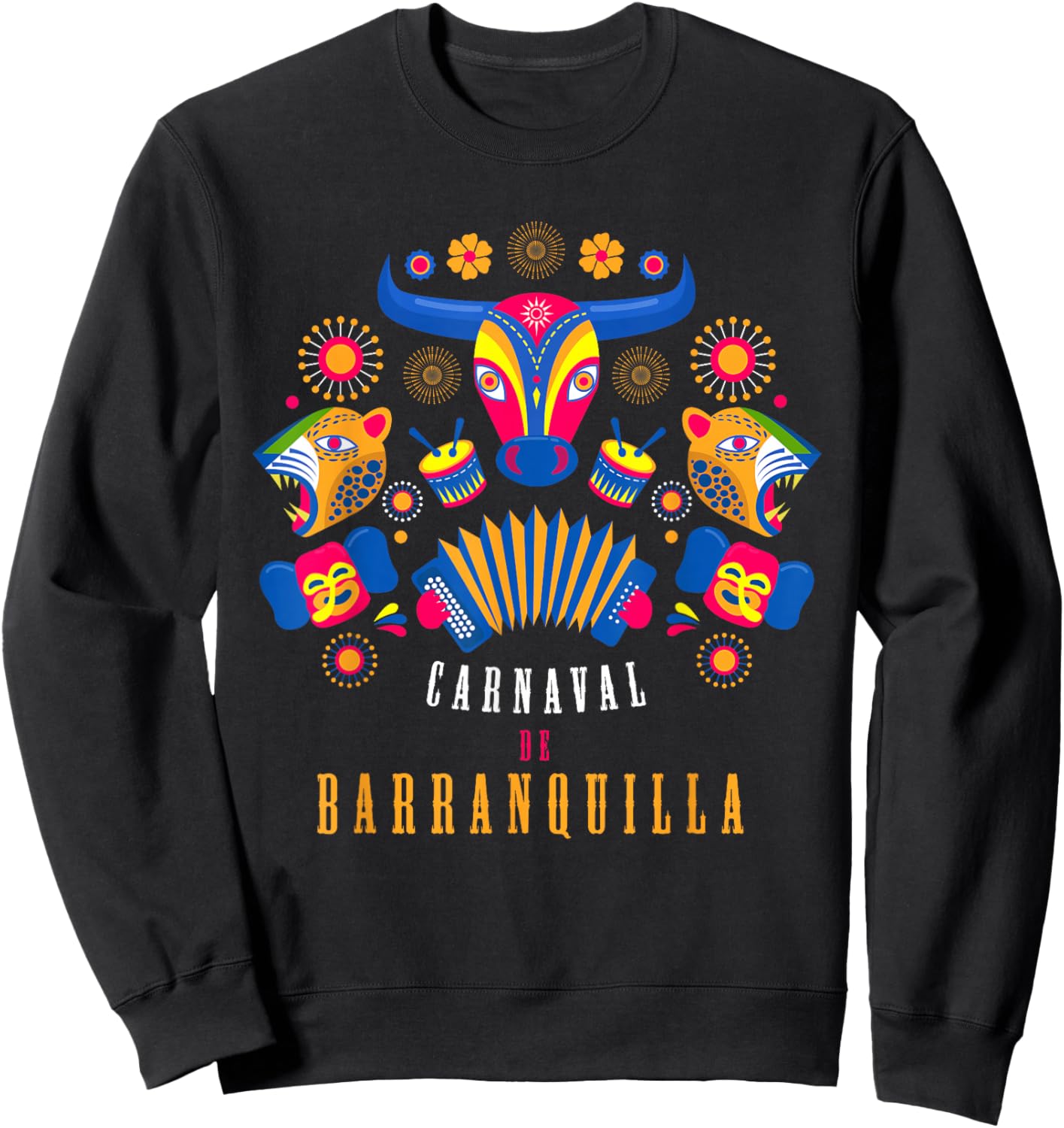 Carnaval de Barranquilla El Torito Marimonda Jaguar Acordeón Sweatshirt - Sweatshirt | Black