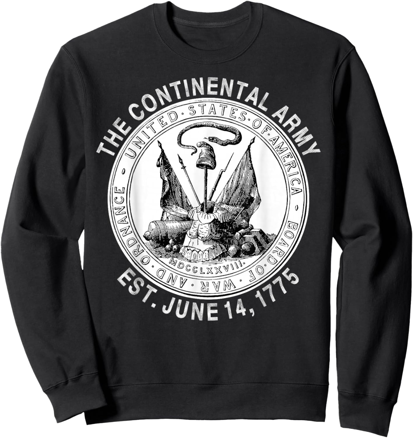 Continental Army America Independence Revolutionary War Seal Sweatshirt - Sweatshirt | Black
