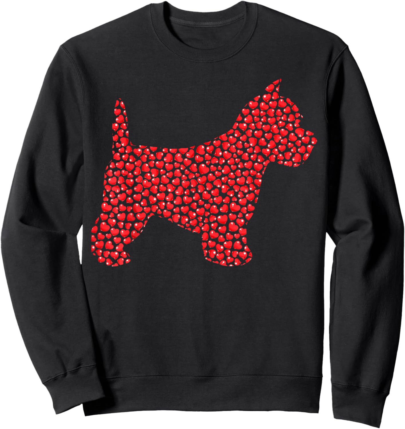 Funny Westie Dog Lover Hearts Love Westie Valentine Sweatshirt - Sweatshirt | Black