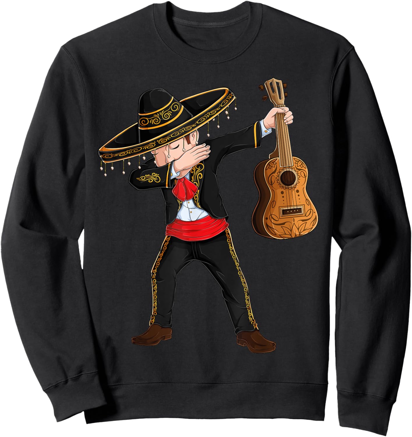 Dab Mexican Mariachi Costume charro Sombrero Cinco De Mayo Sweatshirt - Sweatshirt | Black