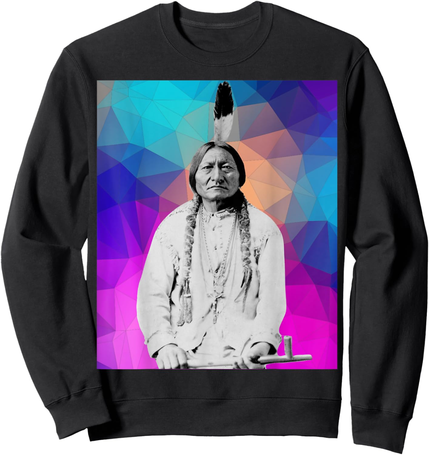 Sitting Bull Native American Indian Chief Lakota Sioux Pride Sweatshirt - Sweatshirt | Black