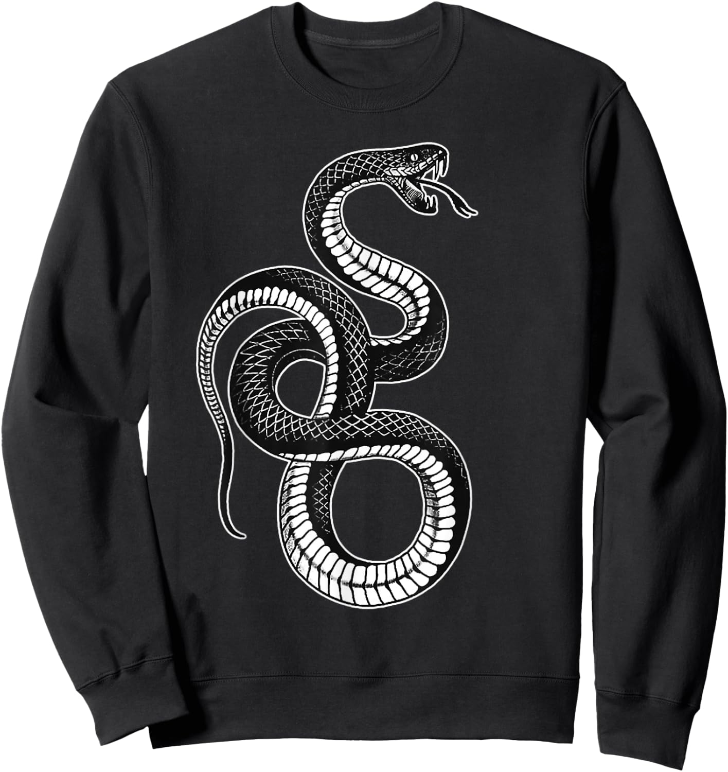 Snake x Serpent x Black Snake x Coil Blackwork Sweatshirt - Sweatshirt | Black
