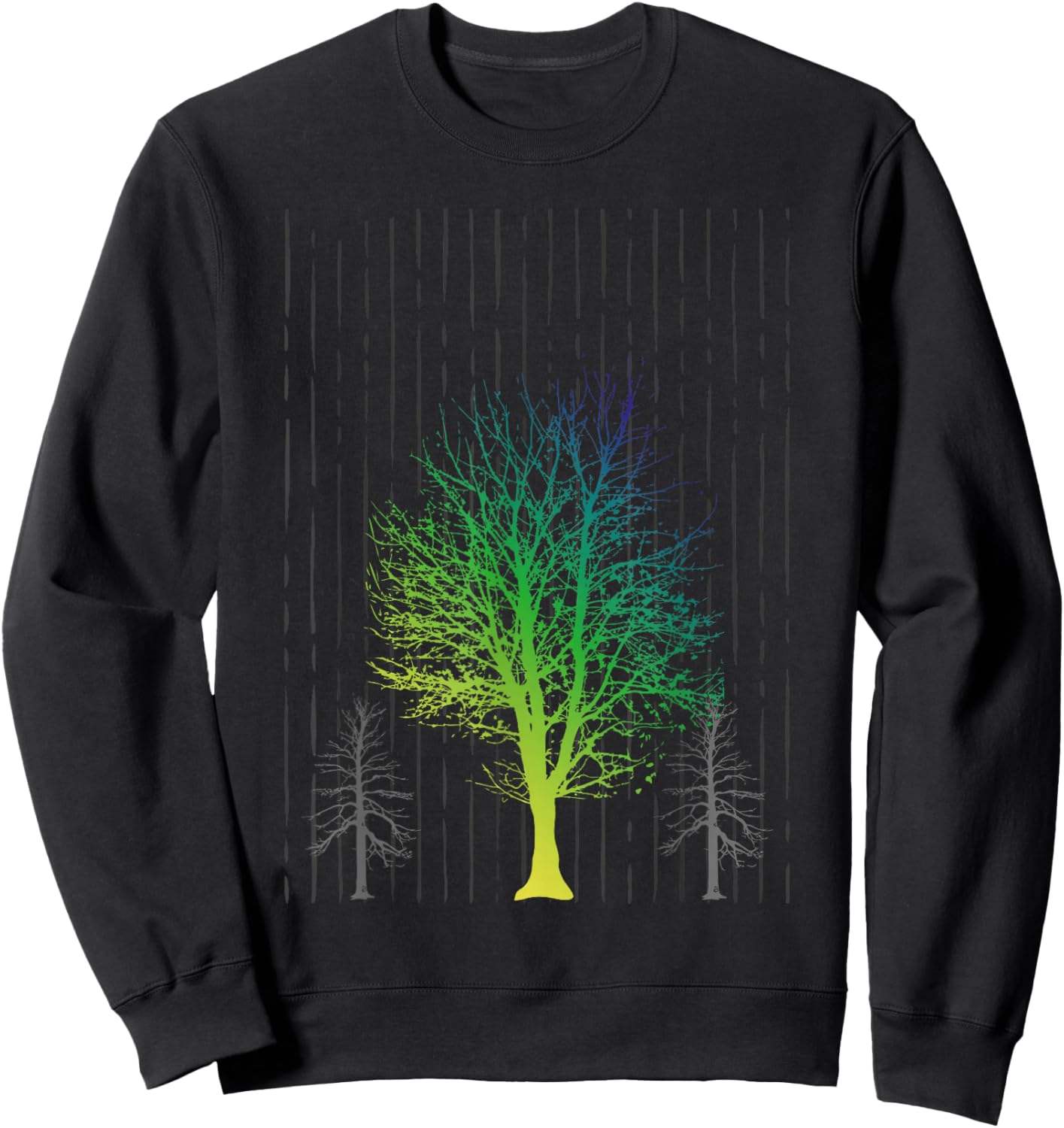 Nature Trees Outdoor Rain Nature Lovers Forest Sweatshirt - Sweatshirt | Black
