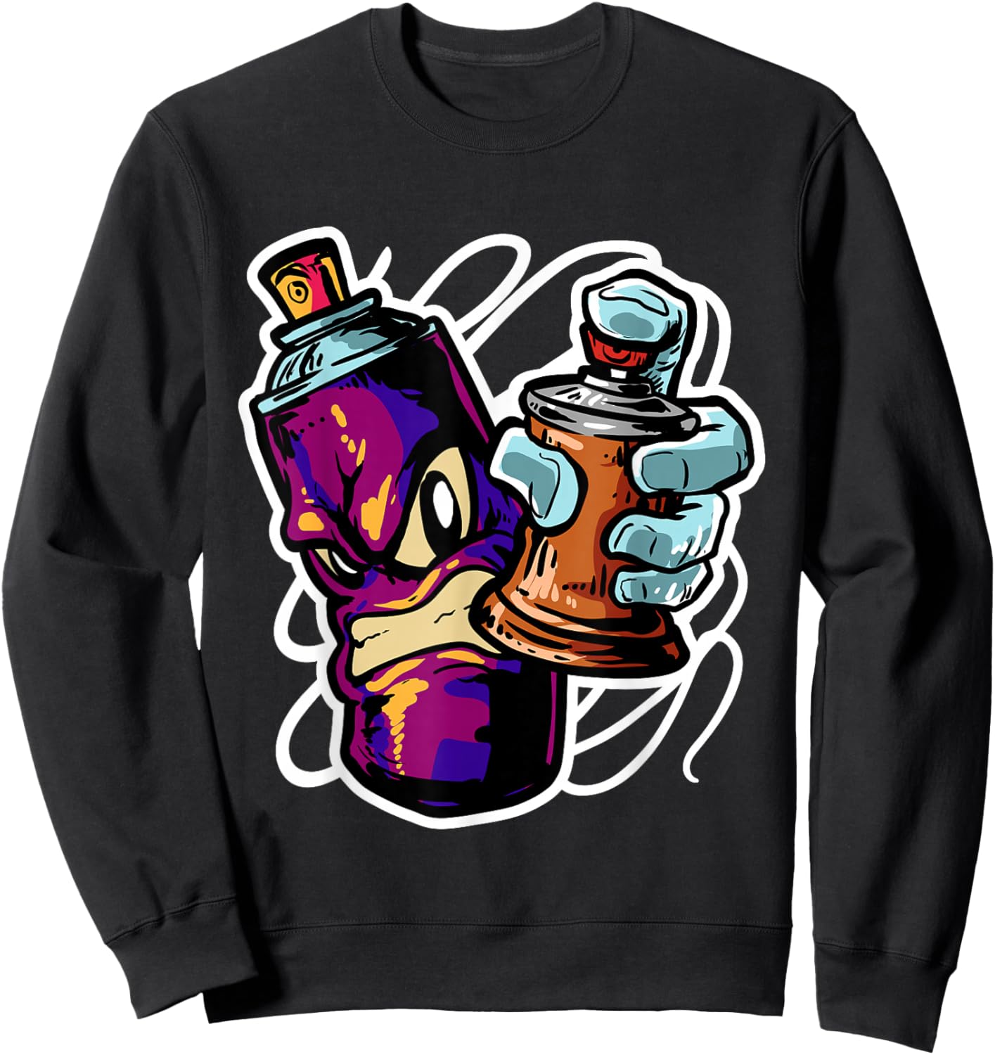 Graffiti Sprayer Street Artist Fat Cap Spray Can Sweatshirt - Sweatshirt | Black