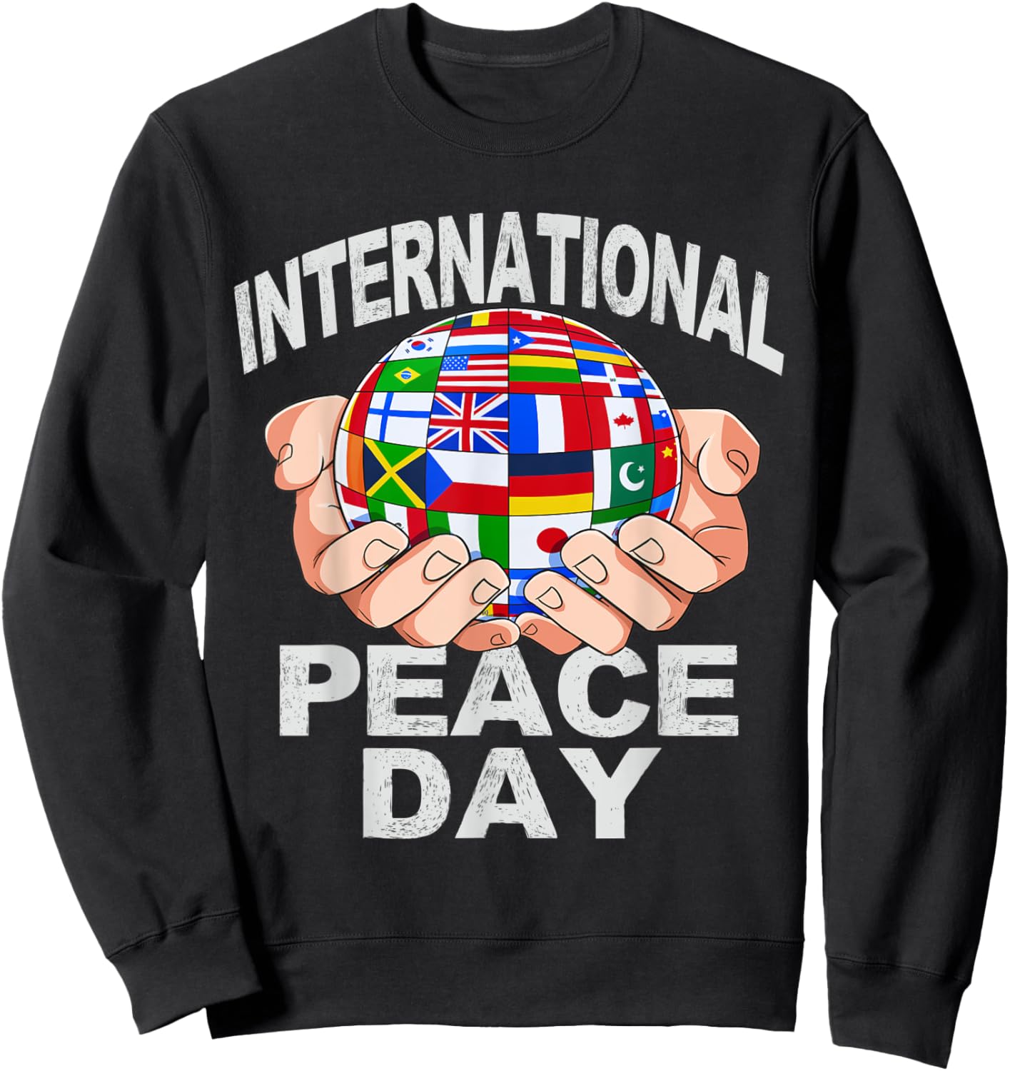 International World Peace Day National Flags United Sweatshirt - Sweatshirt | Black