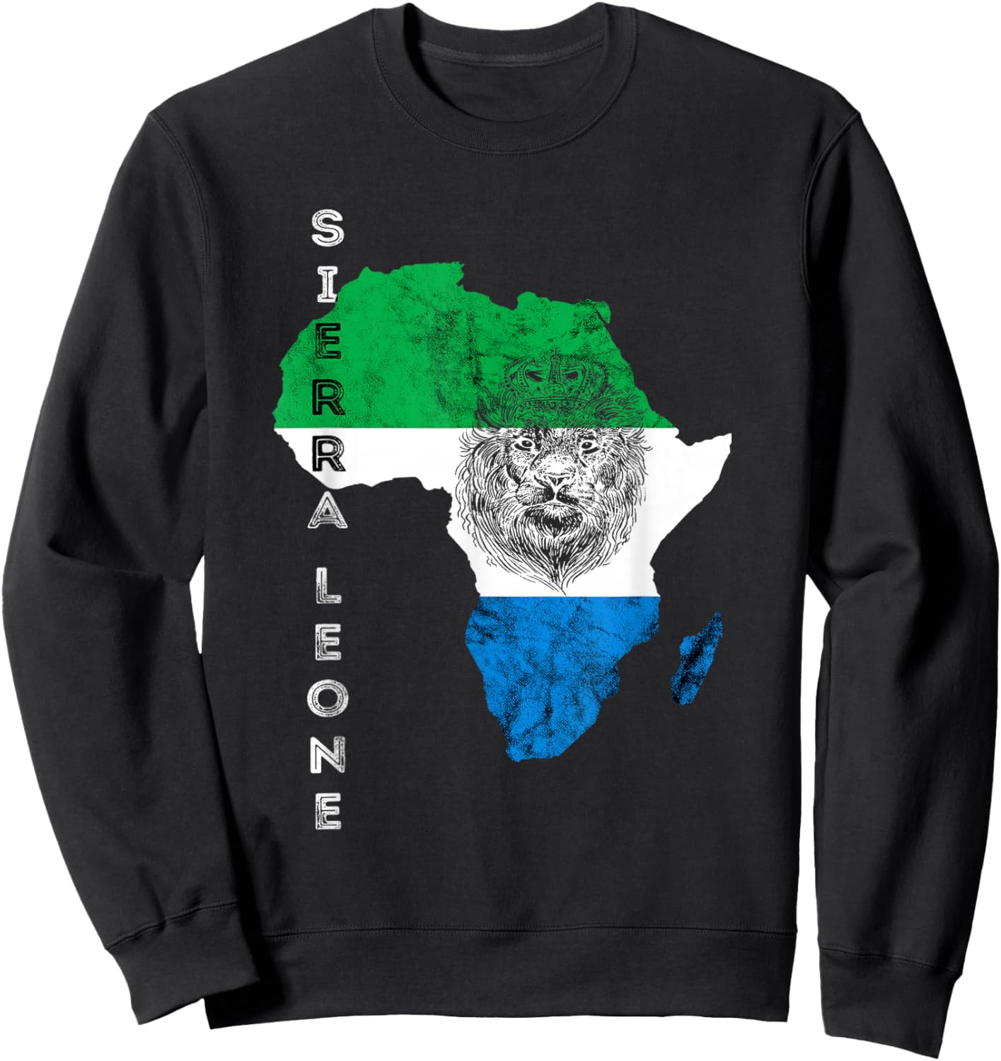 Sierra Leone Map Flag of Sierra Leonean Pride Roots Sweatshirt - Sweatshirt | Black
