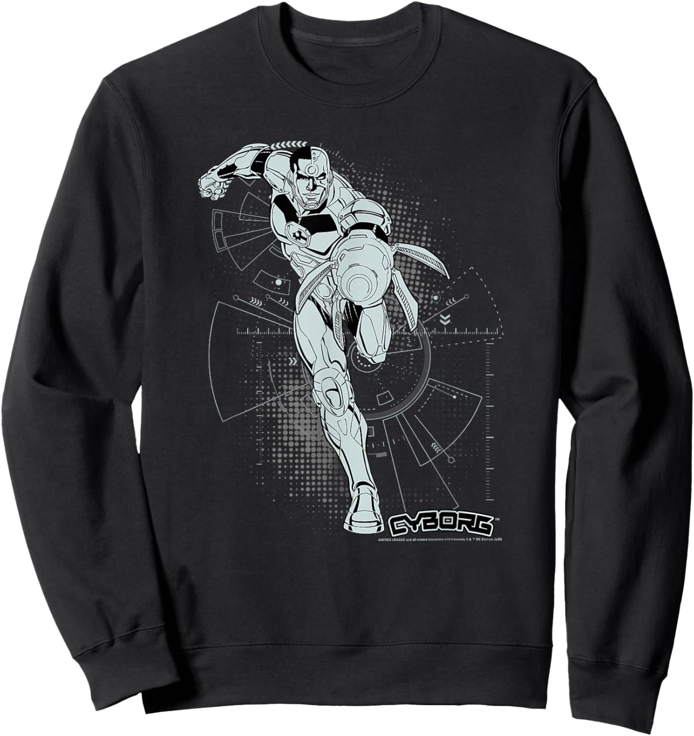 DC Comics Justice League Cyborg Comic Battle Plans Sweatshirt - Sweatshirt | Black