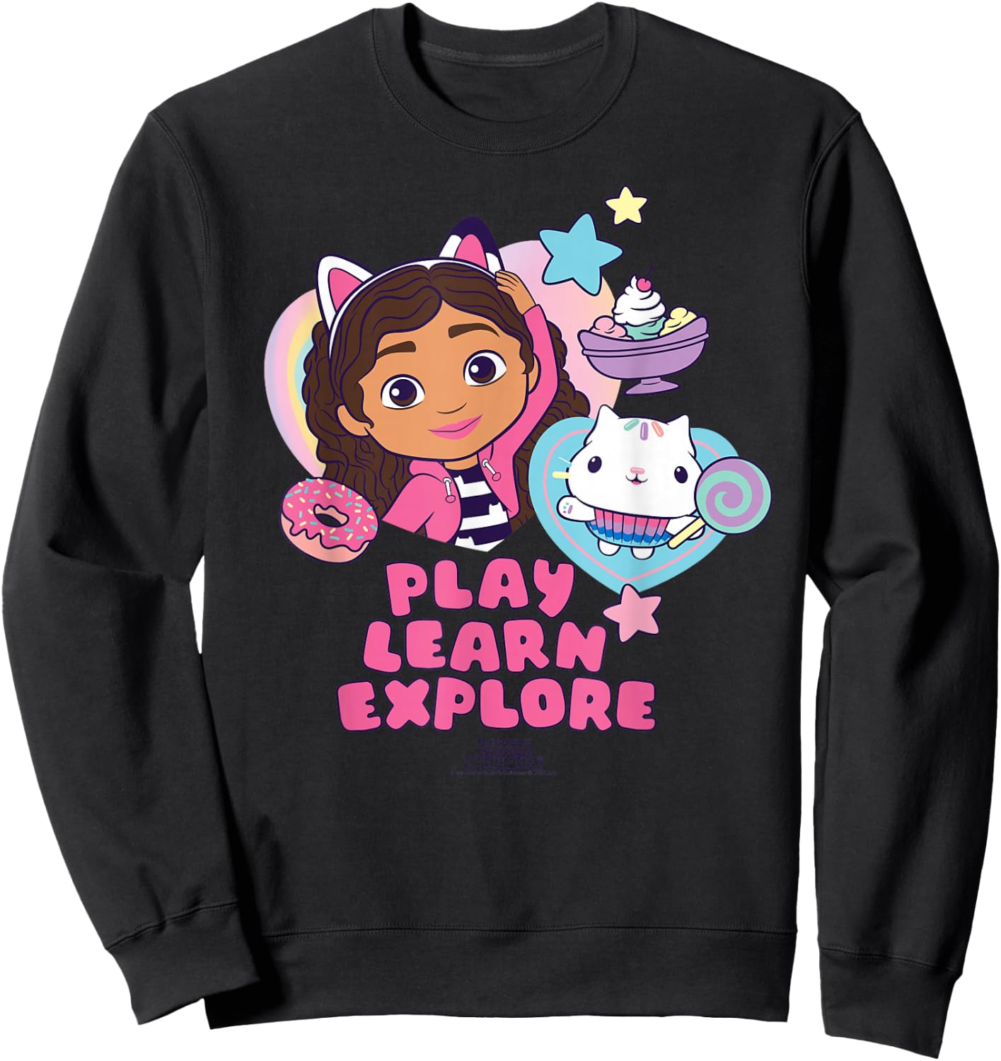 DreamWorks Gabby's Dollhouse Play Learn Explore Sweatshirt - Sweatshirt | Black