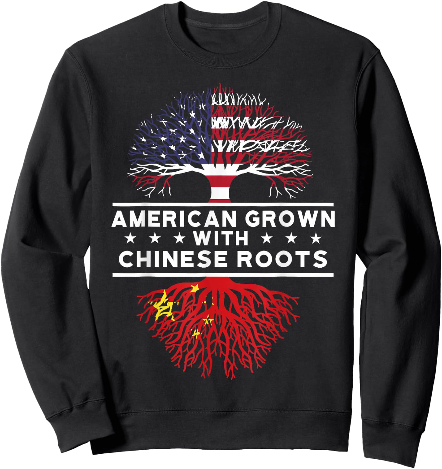 American Grown with Chinese Roots - China Sweatshirt - Sweatshirt | Black