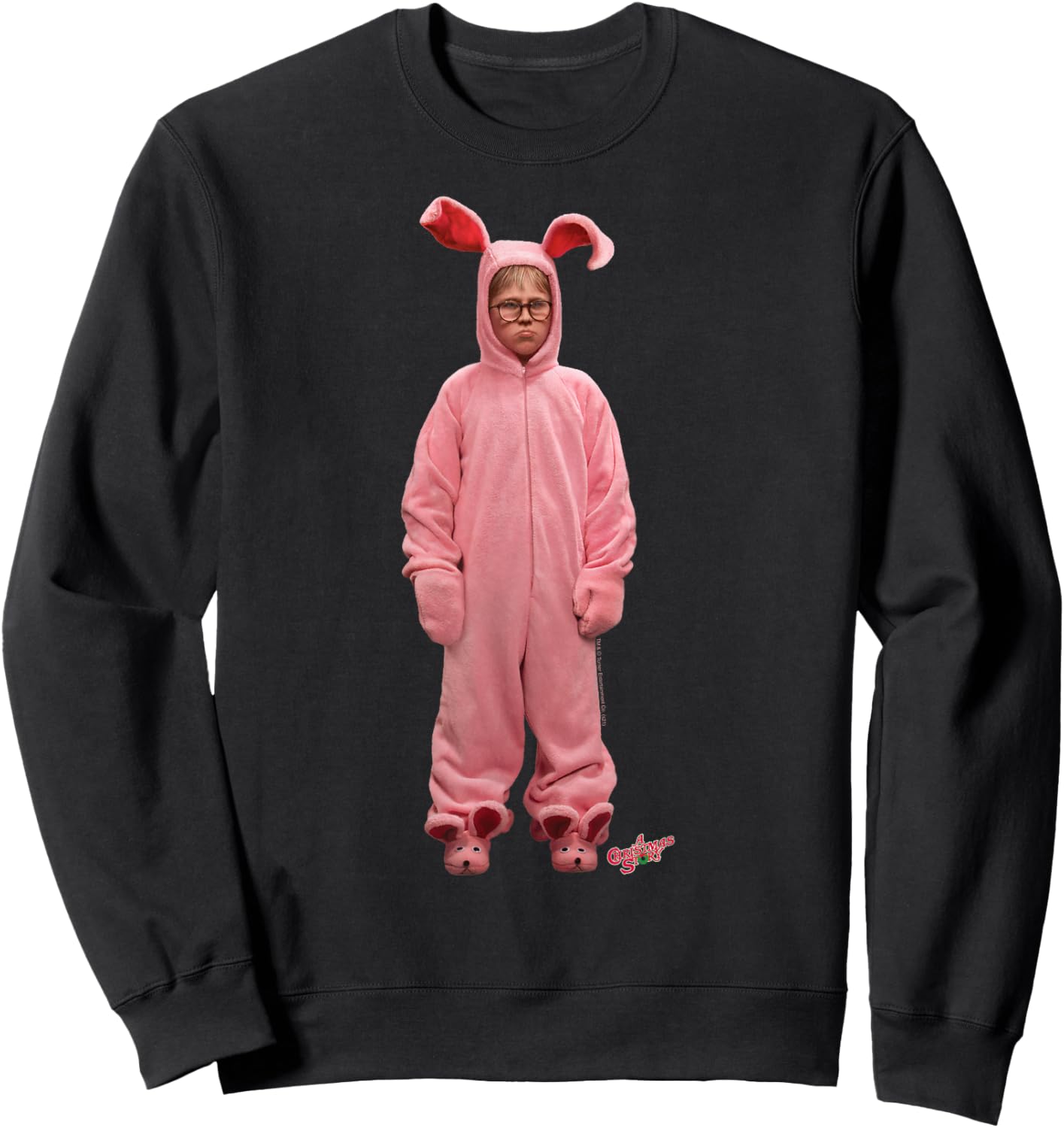 A Christmas Story Ralphie Pink Bunny Pink Nightmare Sweatshirt - Sweatshirt | Black