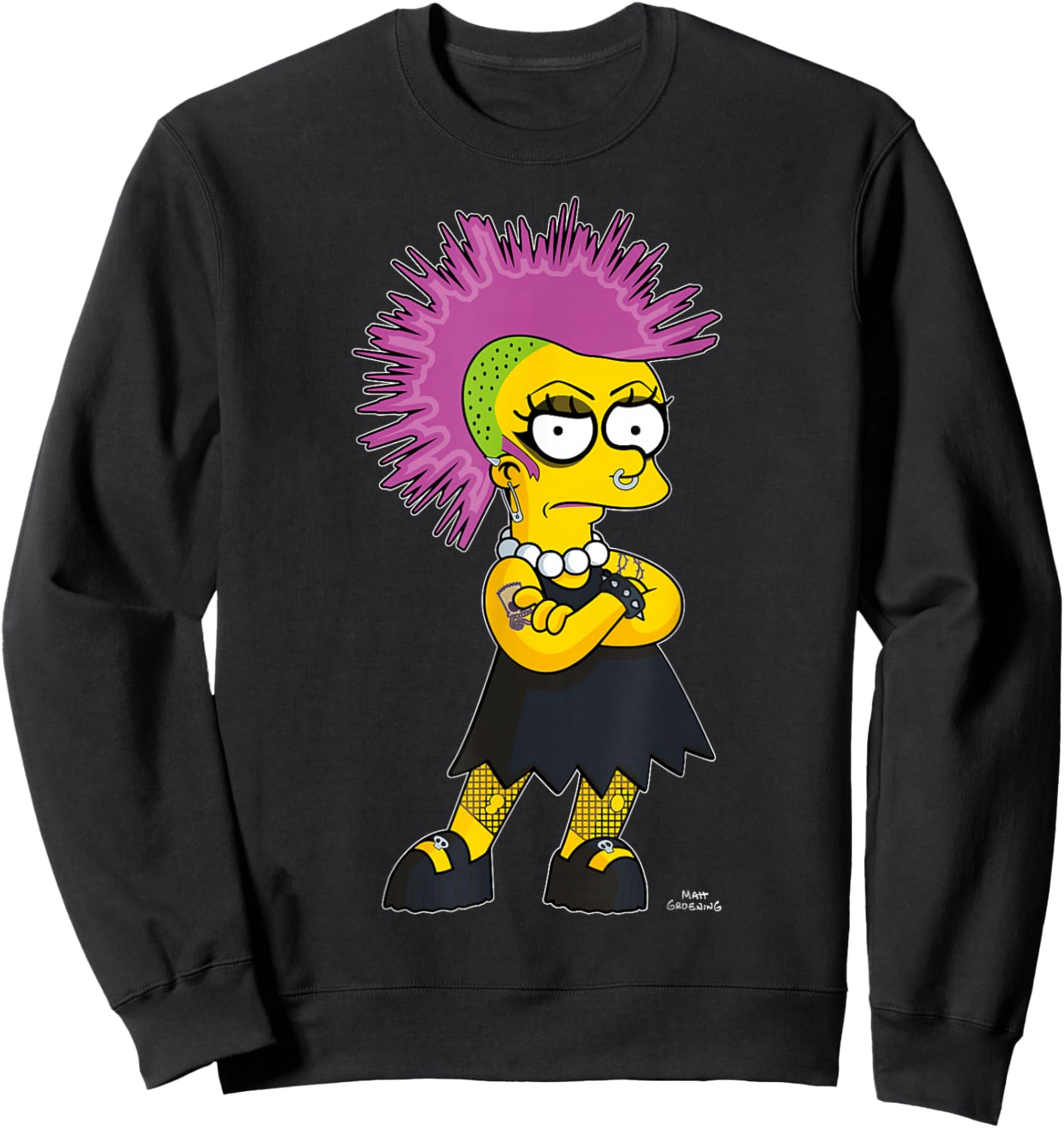 The Simpsons Lisa Punk Rock V2 Sweatshirt - Sweatshirt | Black